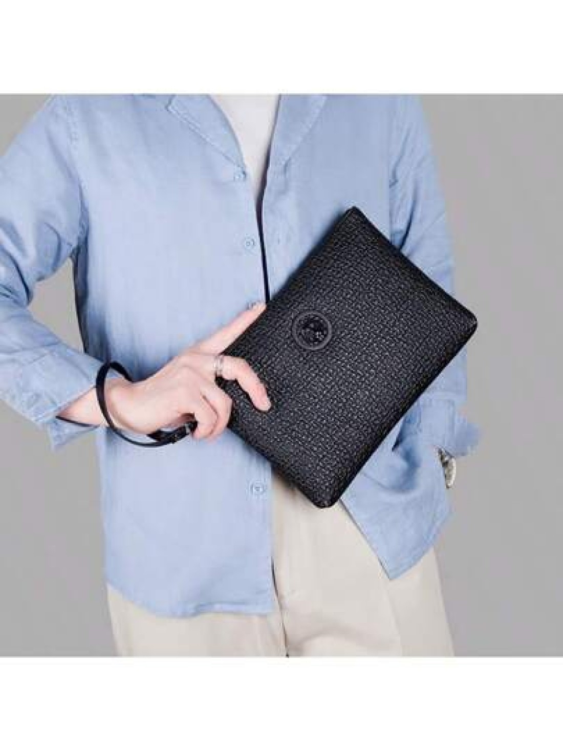 Men s PU Embossed Clutch Wrist Bag