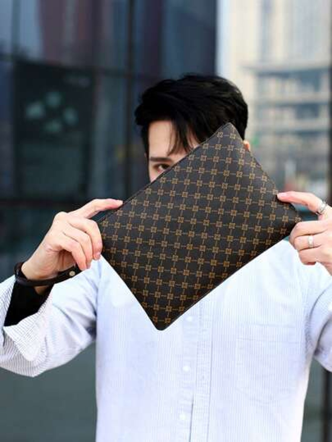 Men s Fashion PU Clutch Bag Pu Leather Men Wallet Brown Coin Clutch Purse Male Hand Bag Office Supplies Vintage Valentines Gift Vintage Bag Old Money Multi Functional Men Bag Travel Winter Wash Bag Mu