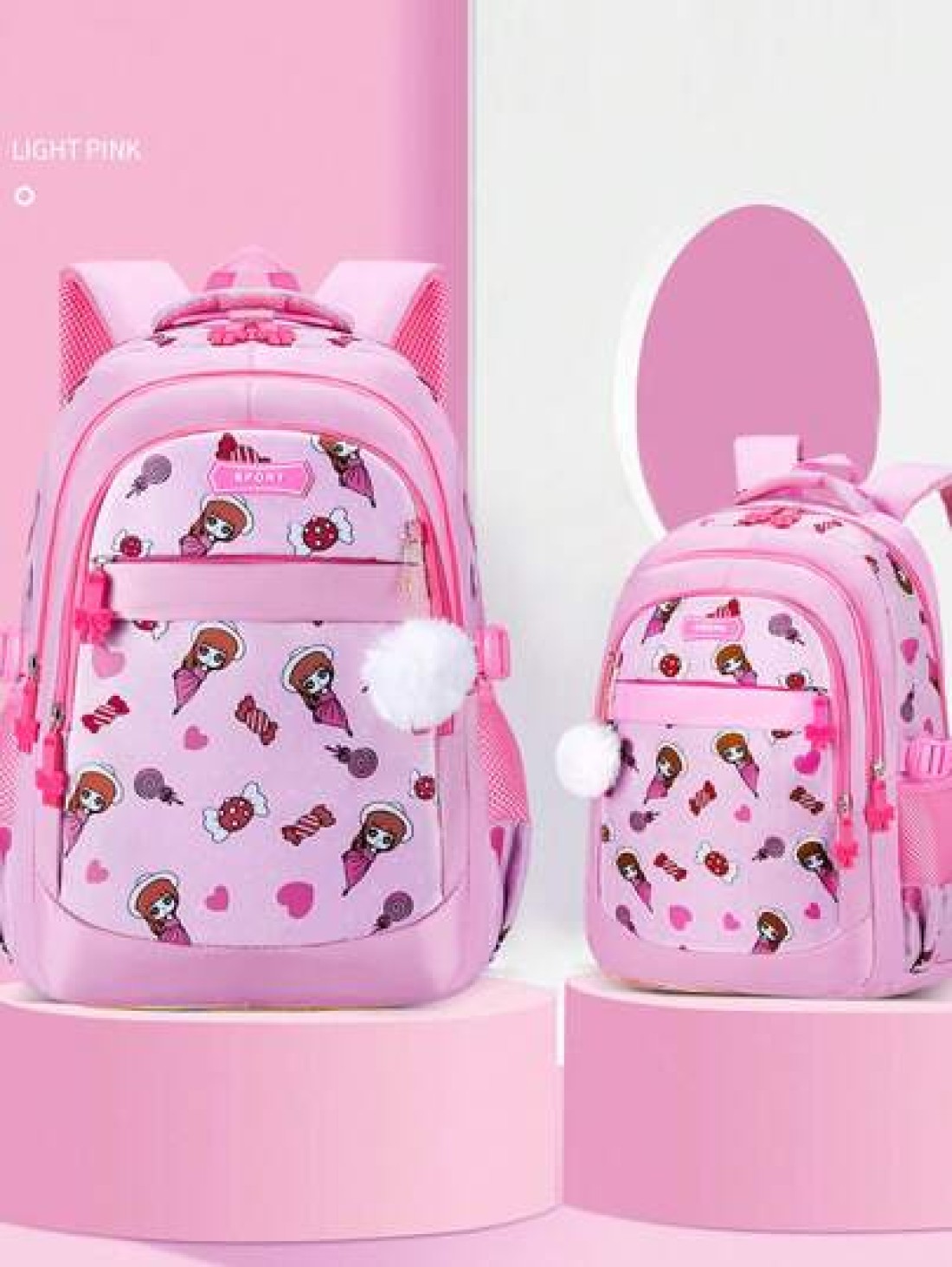 Cute Lightweight Anti Tumbling Backpack Children s Backpack School Backpack Teen Girls Backpack 15 6 Inch Laptop Backpack With Pom Pom Backpack Travel Backpack Casual Back To School Gift Cute Cartoon