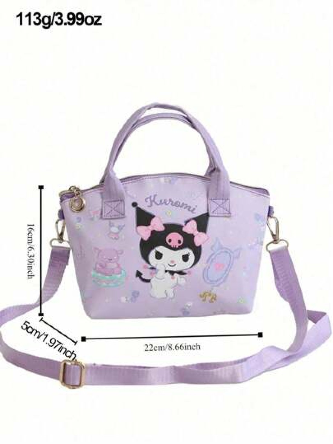 Sanrio حقيبة كتف وحقيبة مكياج ذات حزام كروس للأطفال بشخصيات Sanrio قطعة واحدة