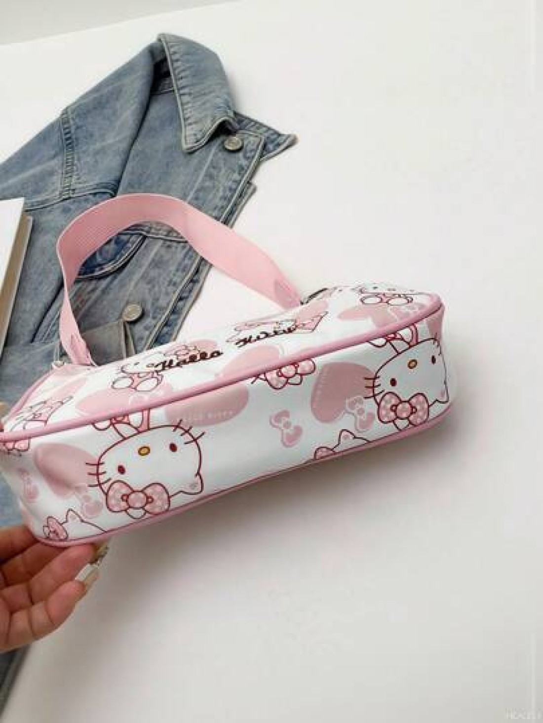 Sanrio قطعة واحدة حقيبة إبط كيوت من سانريو على شكل هيئة القطة للبنات، حقيبة يد، حقيبة كتف واحدة، حقيبة للبنات، صا