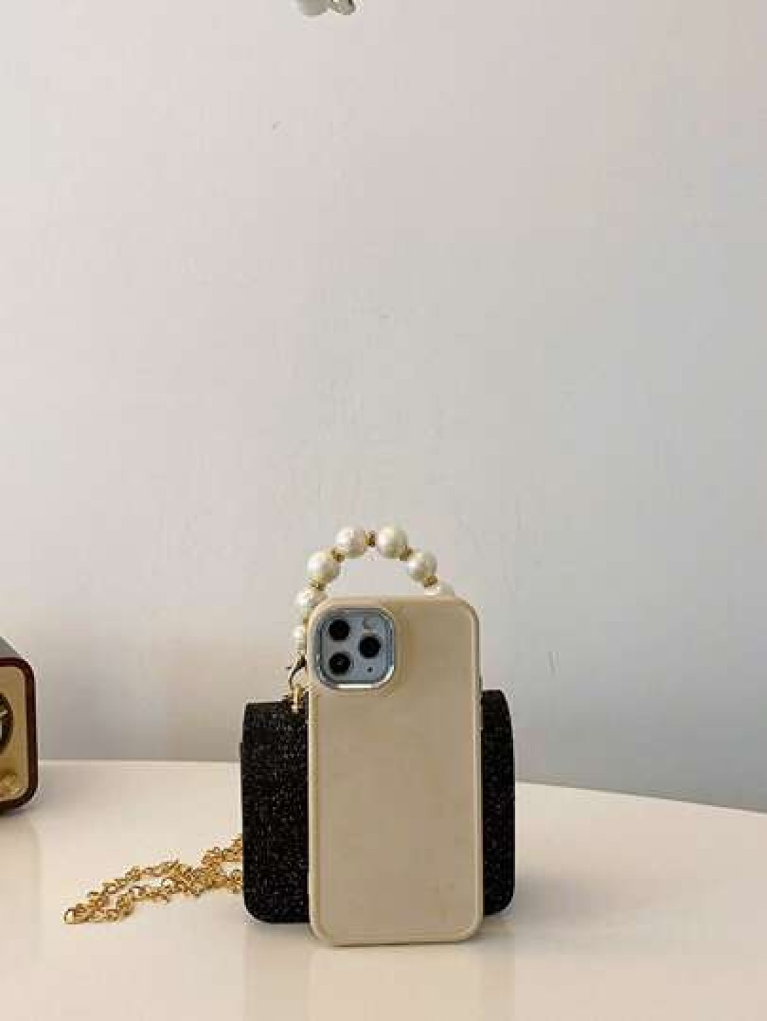 Rhombic Fashion Mini Pearl Chain Handbag Mini Children s Shoulder Bag Square Mini Bag