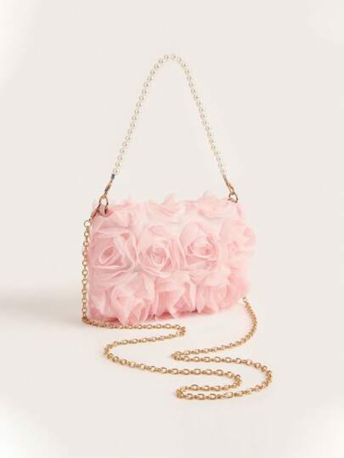 New Pearl Flower Decor Evening Clutch Handbag Shoulder Cross Body Bag For Formal Dresses