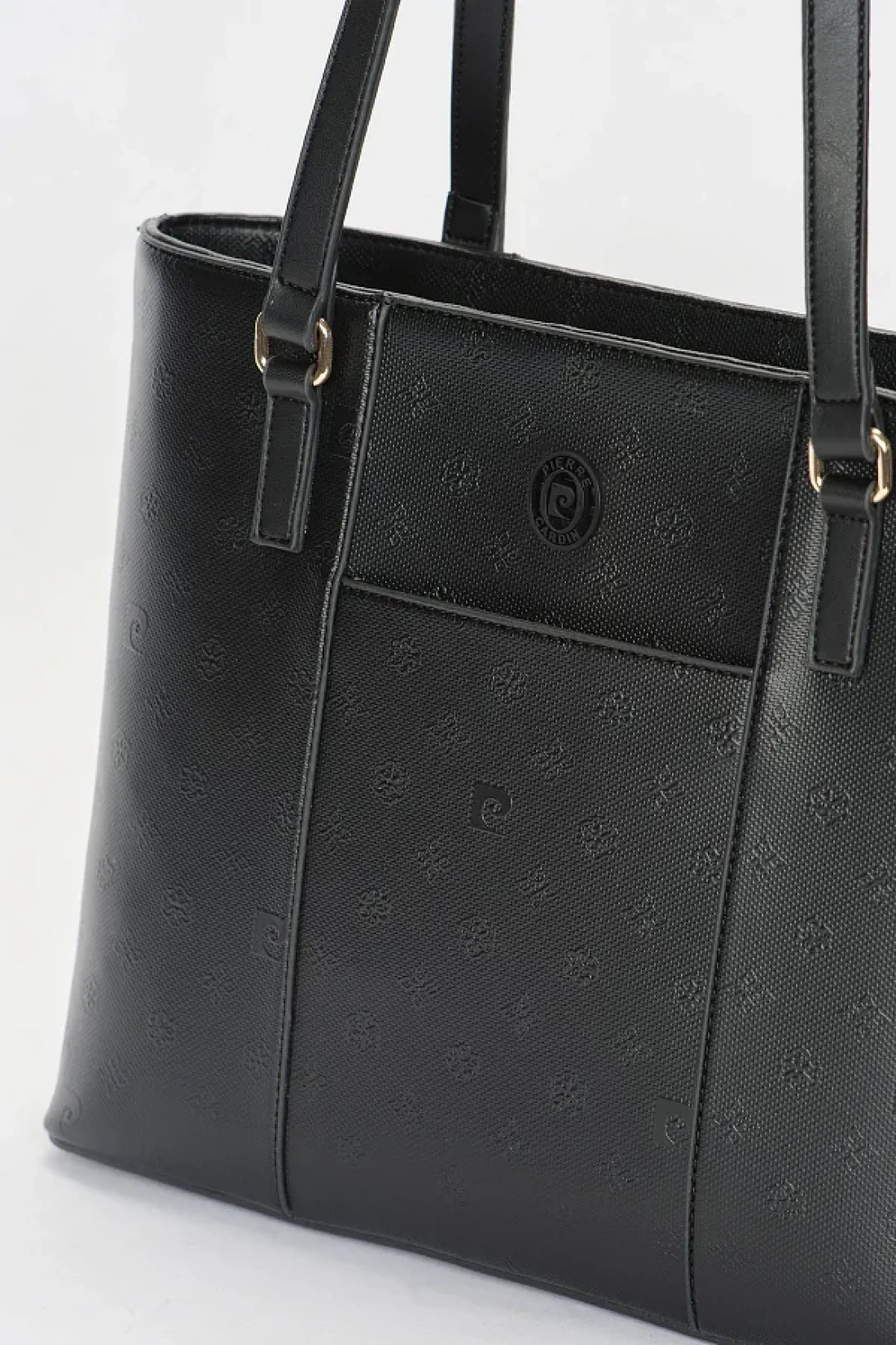 Pierre Cardin حقيبة كتف نسائية بطباعة سوداء 05PO22Y1572