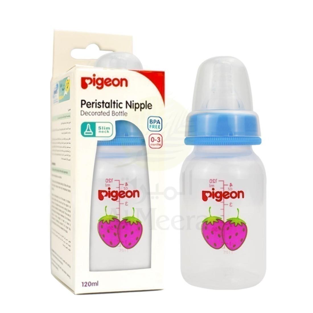 PIGEON DECORATED PLASTIC BOTTLE 120ML (FRUITS)