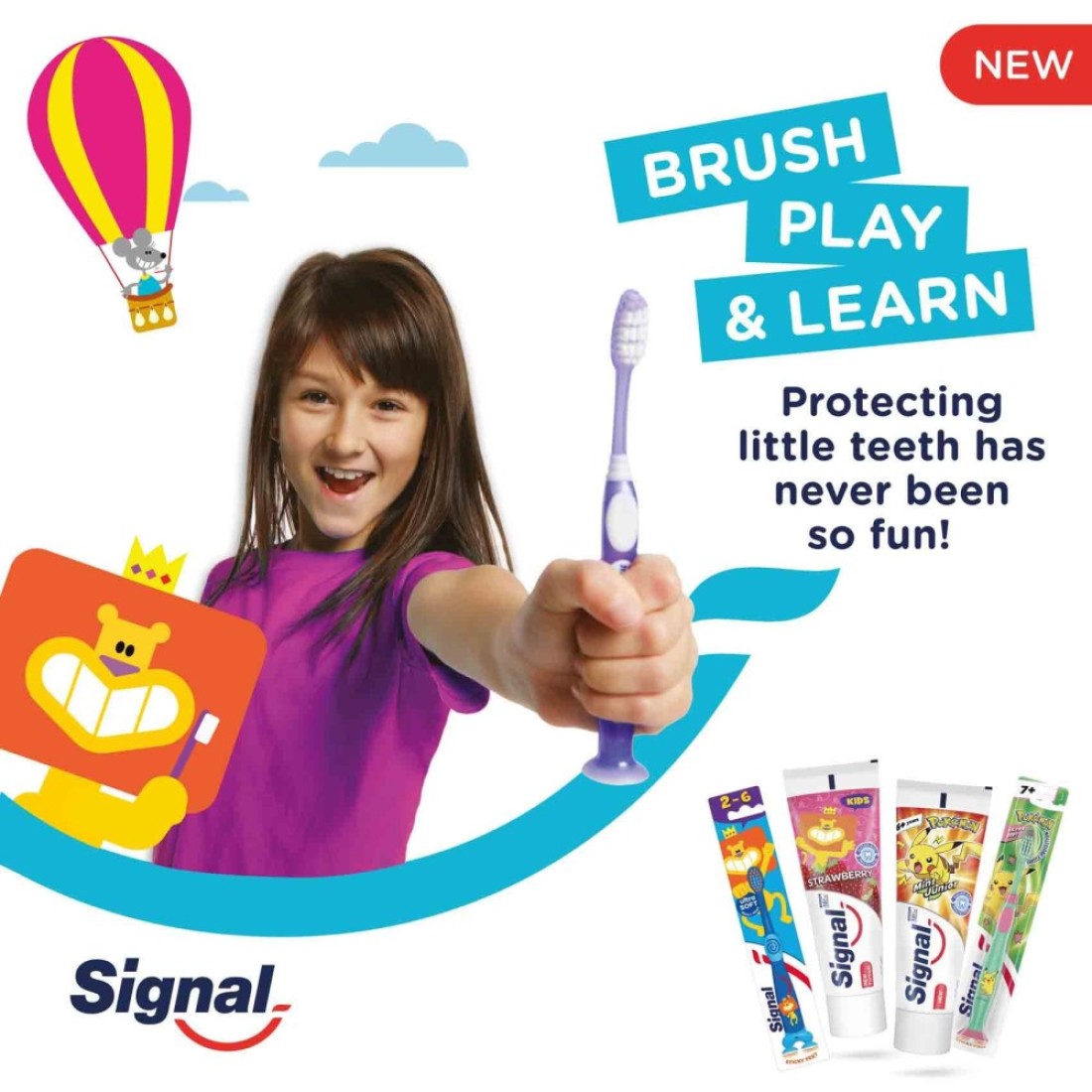 Signal Kids Toothpaste Strawberry Prevents Tooth Cavities for 2-6 years 50ml