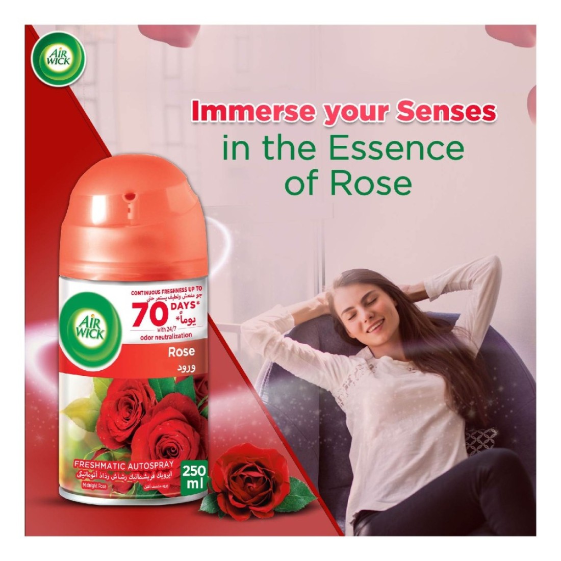 Air Wick Freshmatic Auto Spray Kit Midnight Rose 250ml Pack of 2