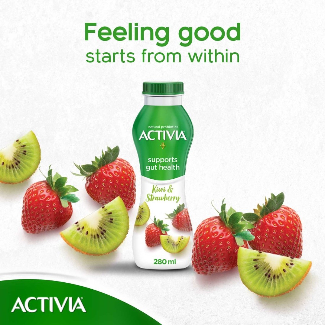 Activia Yoghurt Go Drinkable Yogurt Snack Kiwi-Strawberry 280ml
