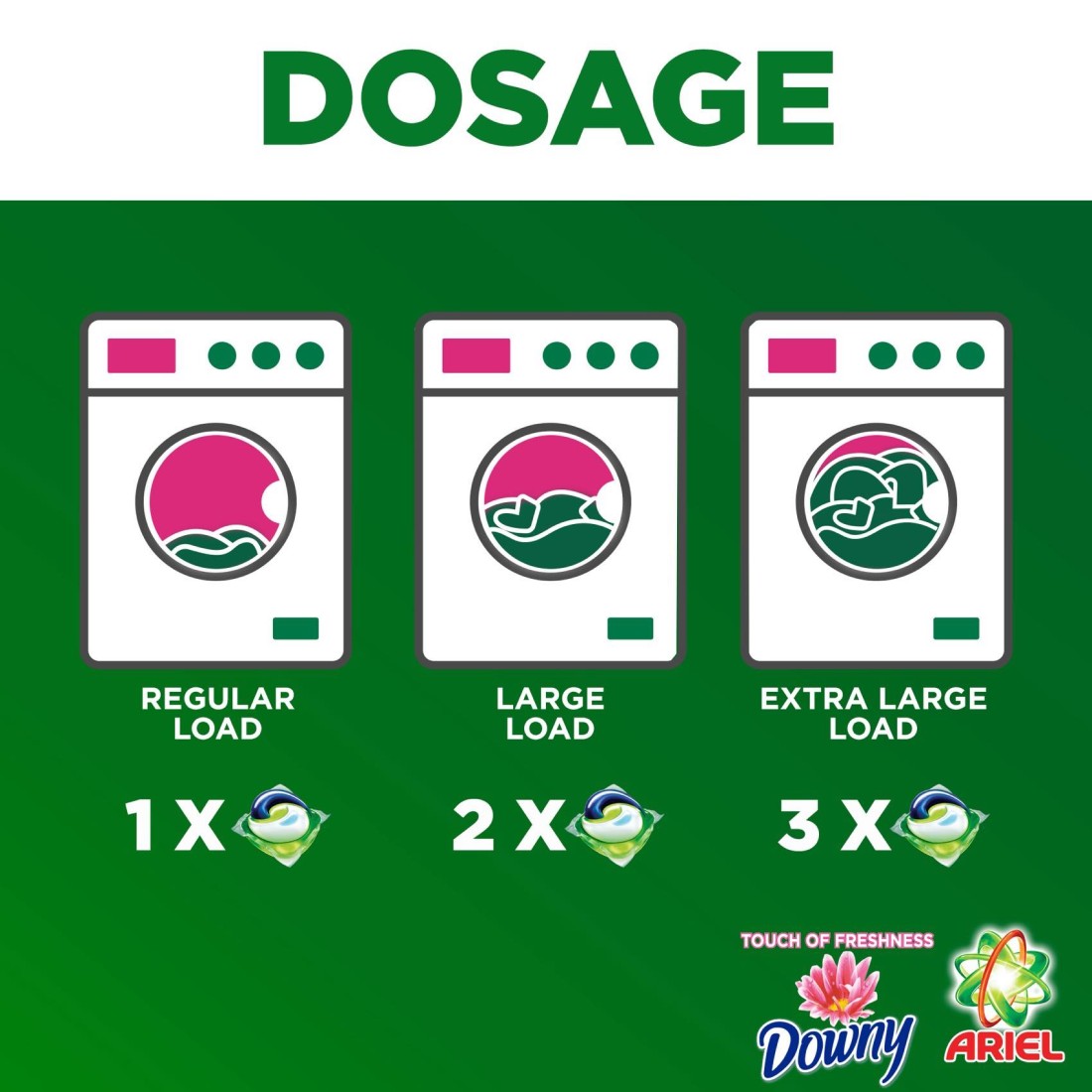 Ariel 3-In-1 Pods With Touch Of Downy Freshness Detergent Multicolour 30 Capsules