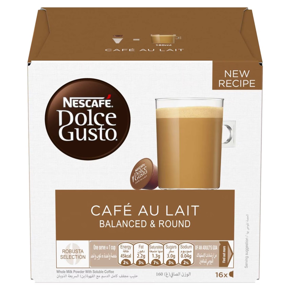 Nescafe Dolce Gusto Cafe Au Lait Coffee, 160g