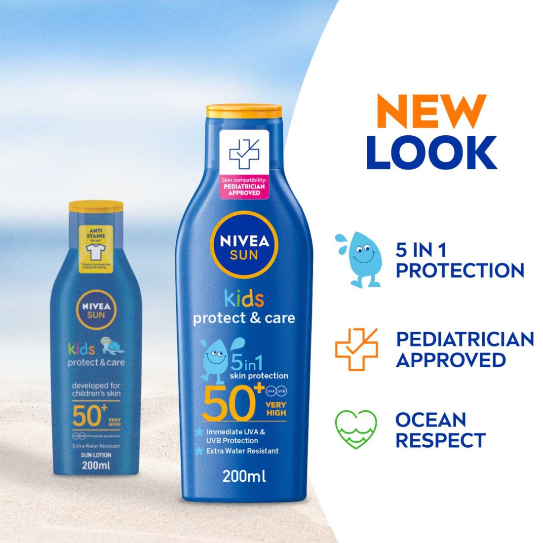 نيڤيا صان لوشن الشمس المرطب للأطفال صن كيدز مويستشرايزنغ SPF 50+ 200 مل