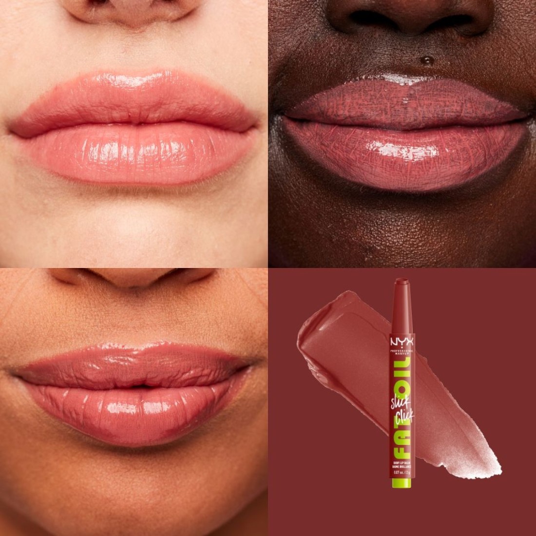 NYX Fat Oil Slick Click Tinted Lip Balm Set - 2 Pieces + Lip Liner