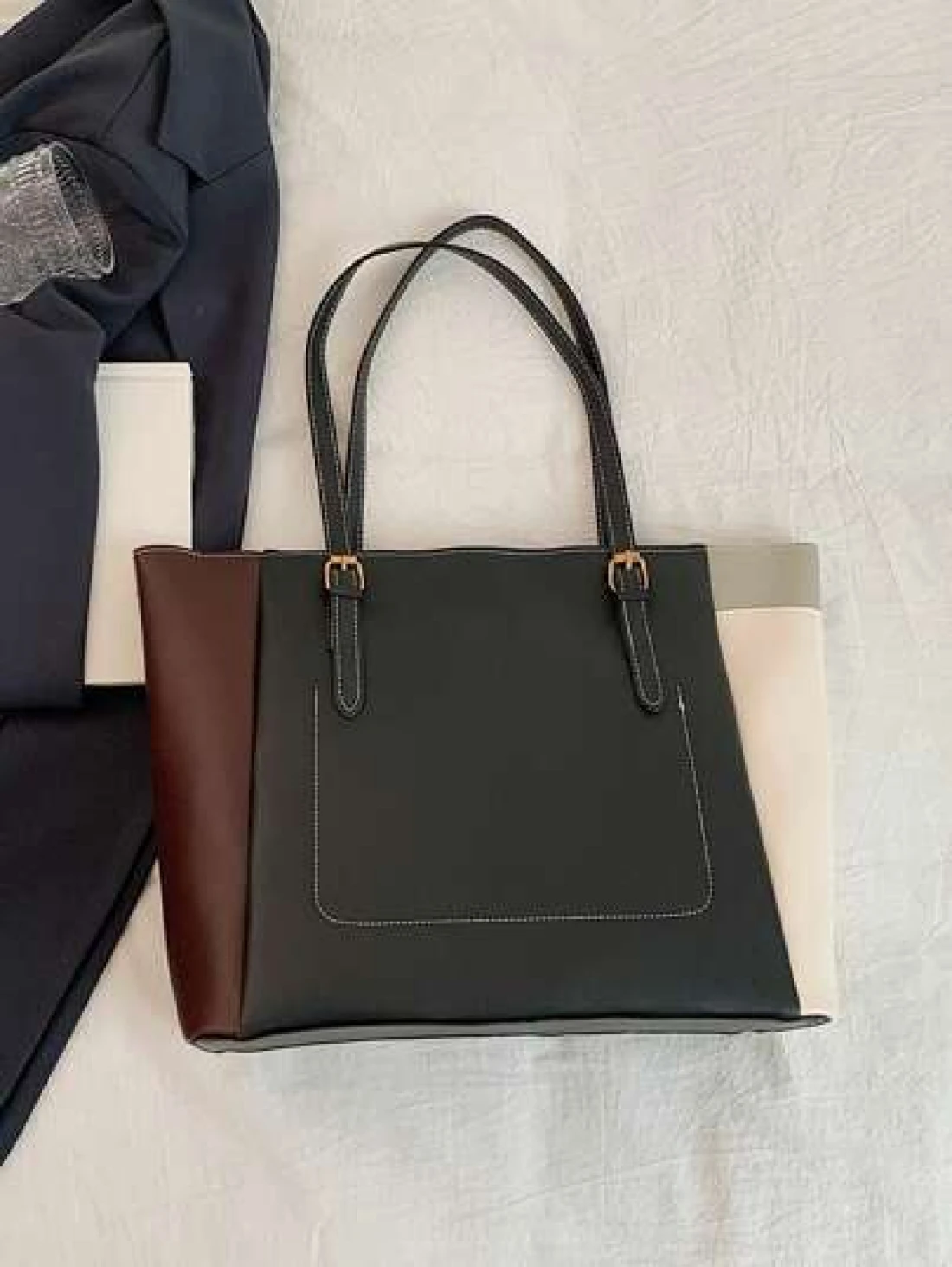 Fashionable Large Capacity Multi Pocket Over The Shoulder Tote Bag 32 12 28cm Casual Women s Large Handbag Fits Laptop Simple Stylish For Leisure Holiday