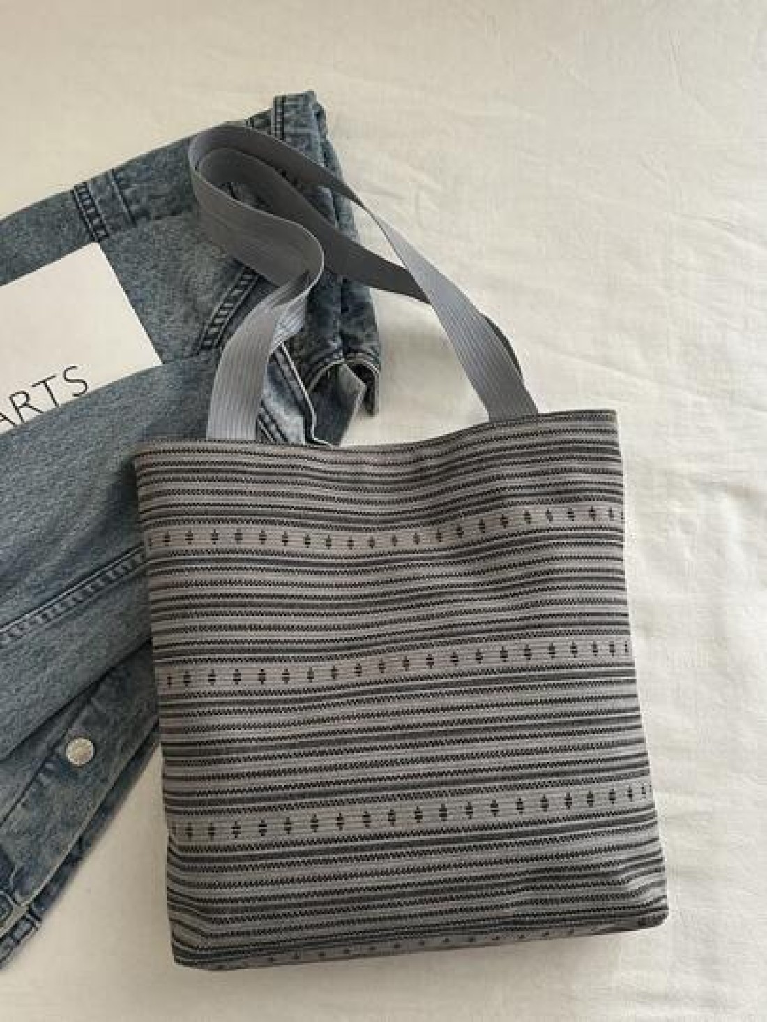 Korean Style Retro Casual Work Tote Bag For Women 2025 New Fashionable Canvas Satchel Shoulder Bag