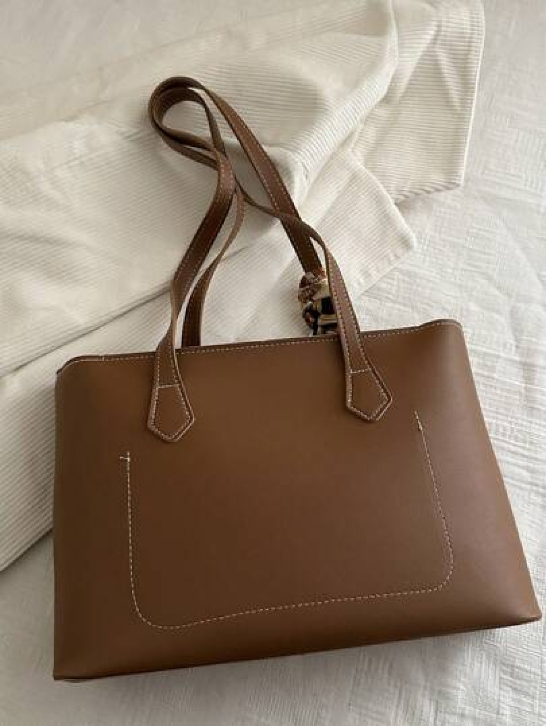 New Stylish Luxury Solid Color High End Versatile Women s One Shoulder Tote Bag