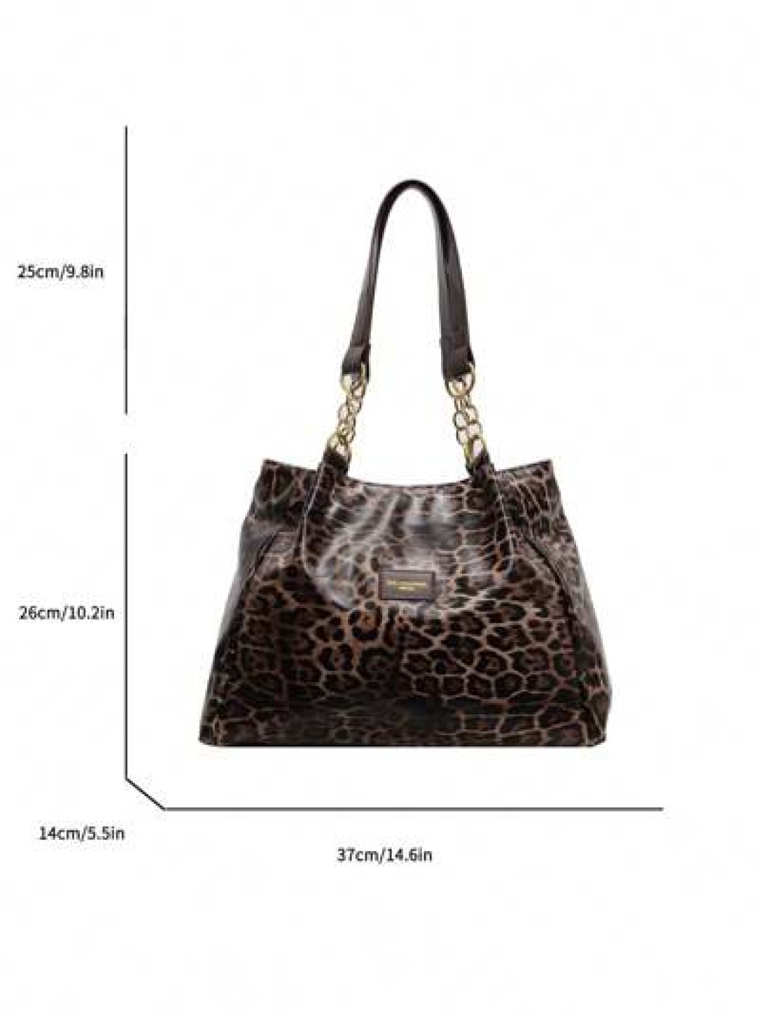 Women Leopard Print Letter Decor Fashionable Versatile Tote Bag