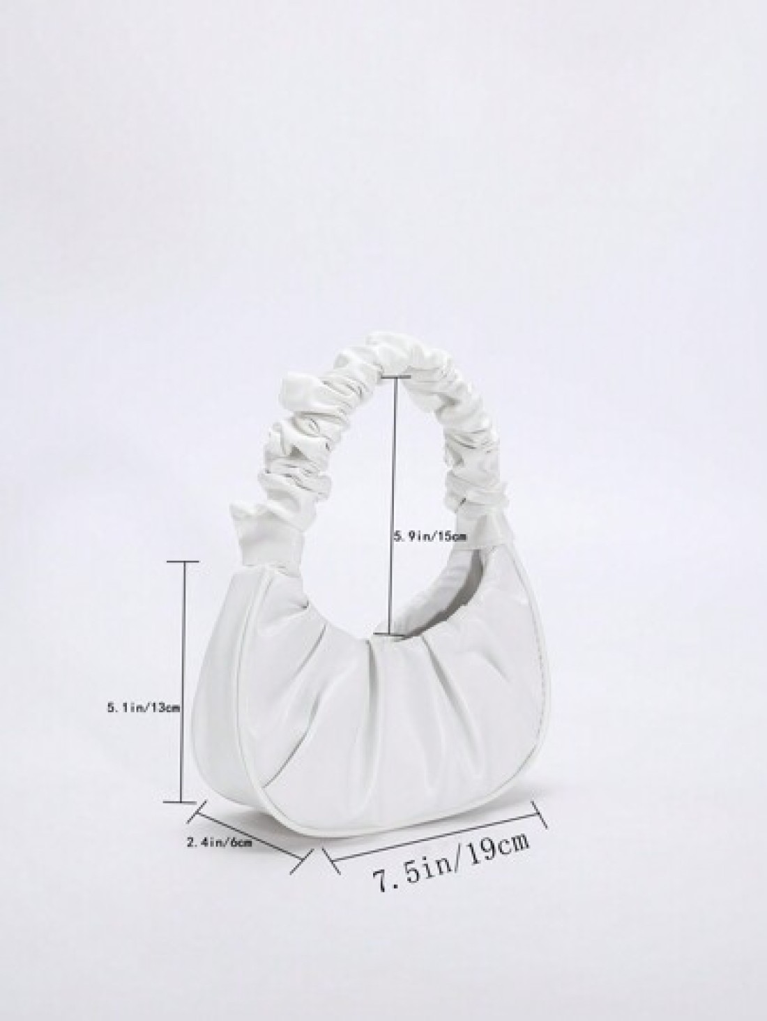 Mini Solid Color Women Pleated Handbag Women Solid Color Cloud Crescent Shoulder Bag