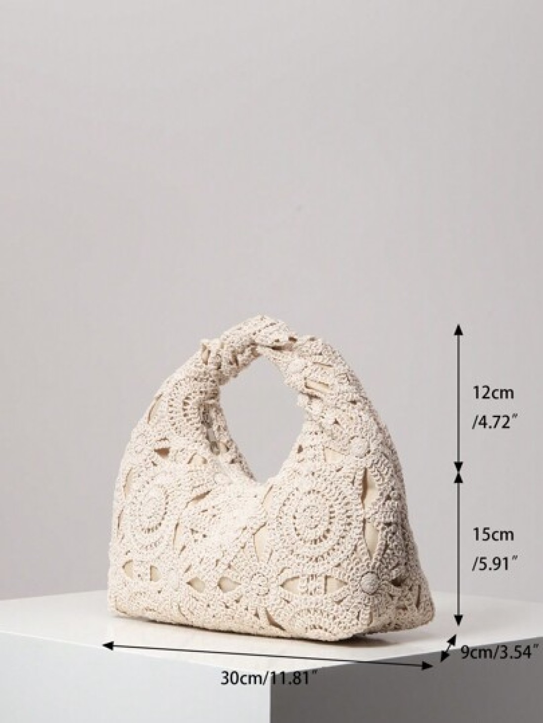 Hollow Floral Woven Bag Bohemian Beach Tote Ruched Handbag Holiday Casual Straw Wallet Pattern Random Beach Purse Perfect For Summer Vacation Daily Use Travel Must Haves