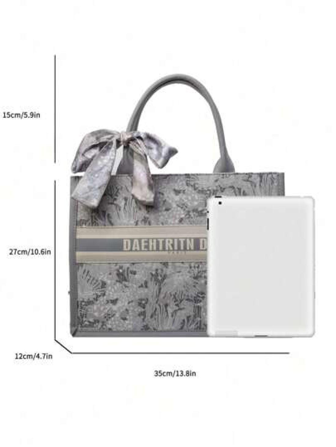 1pc 11in 7 9in 3 9in Fashionable Women s Tote Bag Large Capacity Square Shape Lightweight With Exquisite Silk Scarf Decoration Made Of Scratch And Abrasion Resistant Material Suitable For Shopping Dat