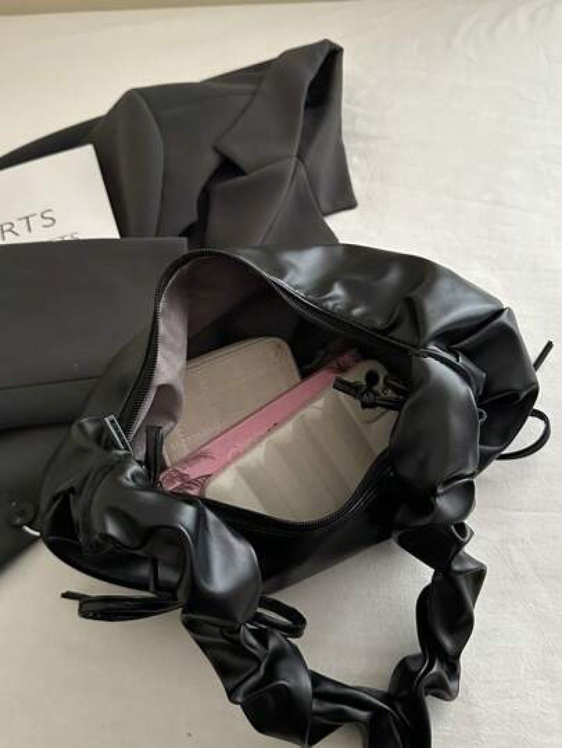 Cross Border Korean Style Elegant Ruffle Cloud Bow Handbag With Chain Shoulder Strap New Fashion Ruffle Underarm Bag