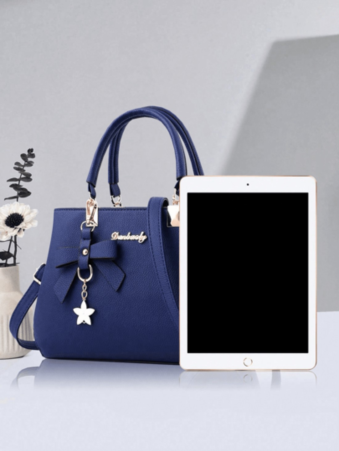 2pcs 1pc Women Solid Color Handbag Wallet Set With PU Leather Bow Pendant Zipper Closure Great Mother s Day Valentine s Day Gift Elegant Women Tote Bag Shoulder Bag Cross Body Bag Large Capacity Purse