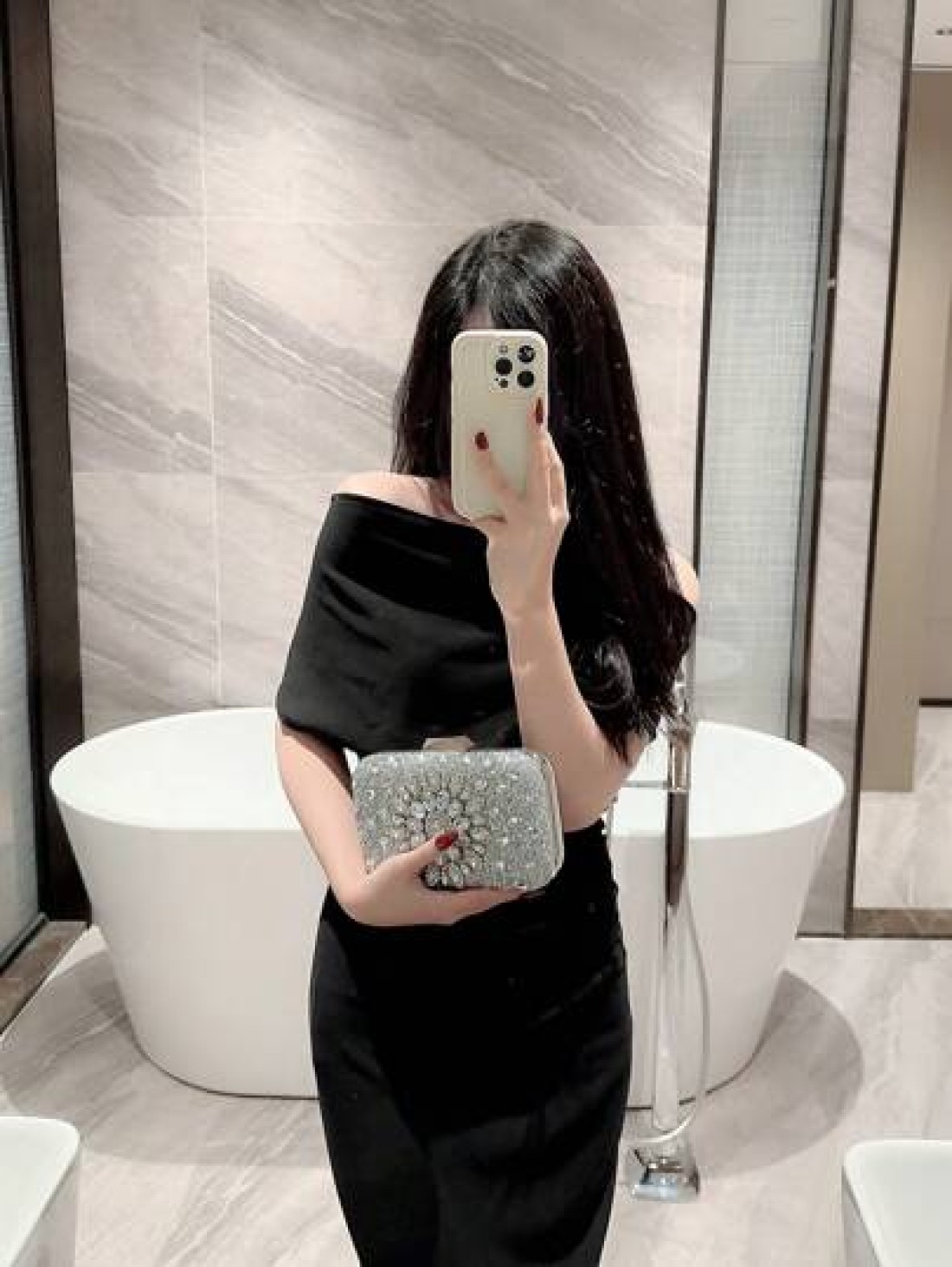 Moonlit EveBag Rhinestone Decor Women s Evening Bag