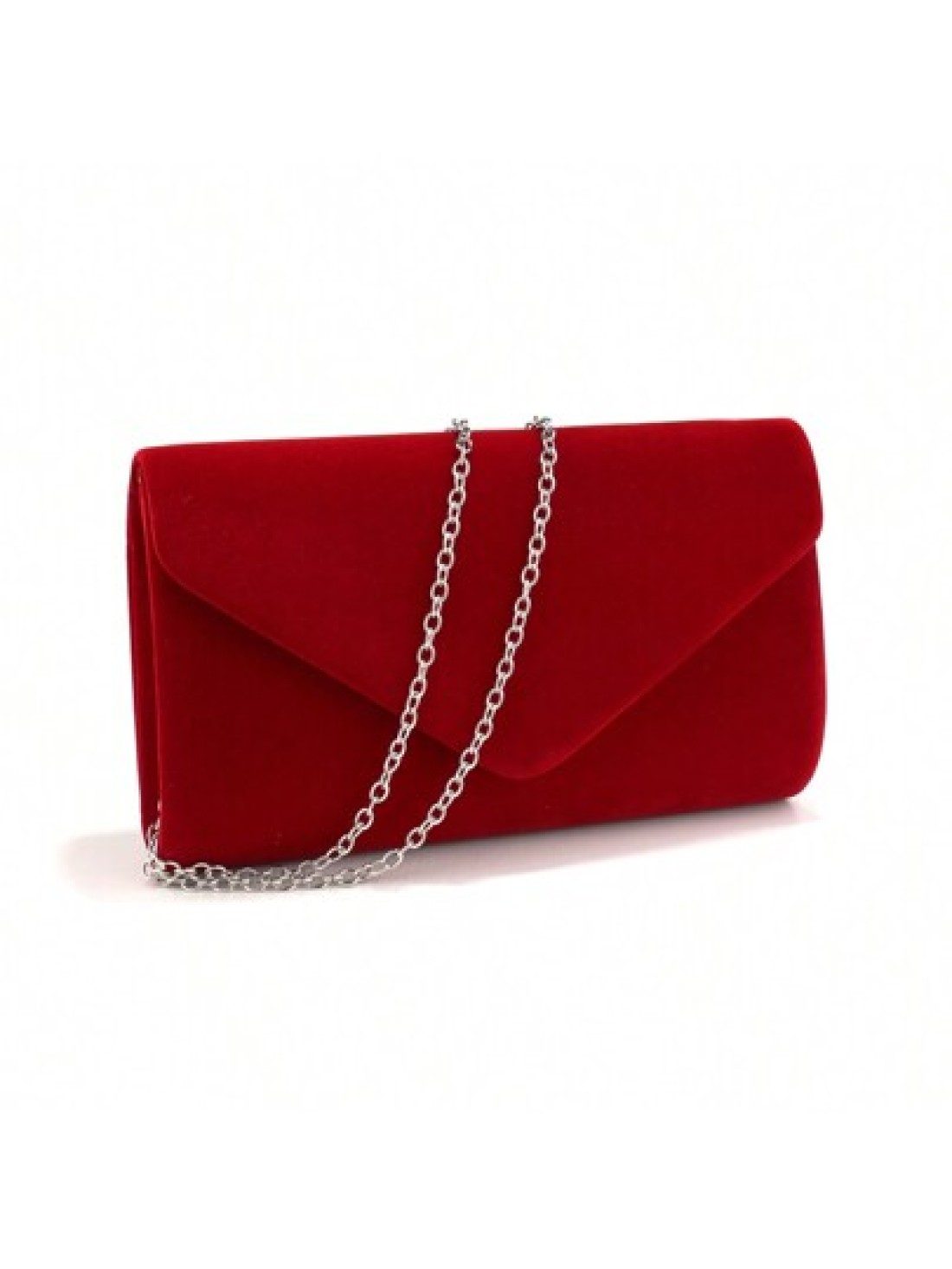 Red Color Women Evening Bags Cover Envelope Design Pary Wedding Girl Handbags With Chan Shoulder Clutch Velvet Fashion Purse