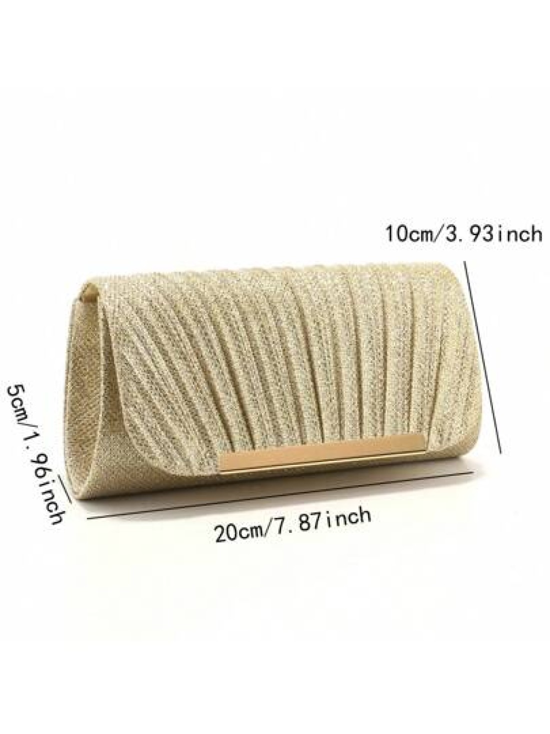 Women s Fashionable Elegant Pleated Clutch Bag Formal Party Evening Bag With Chain Shoulder Strap