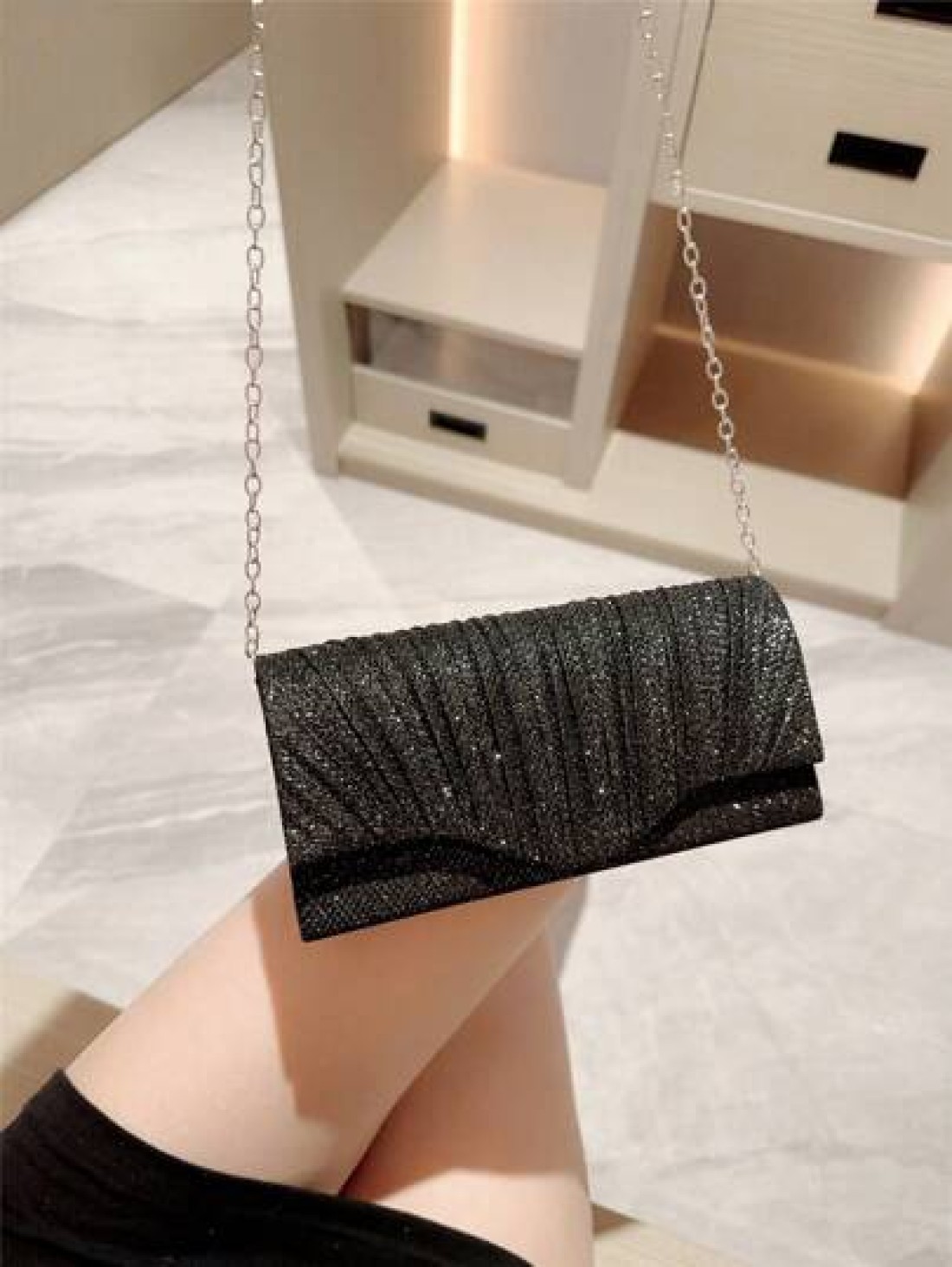 Glitter Evening Bag Purse Women Evening Bag Envelope Handbag Large Wedding Party Prom Purse Mini Flap Square Bag Metallic Sequin Dress Bag Evening Bags For Teen Women Women Socialites Working Women Et
