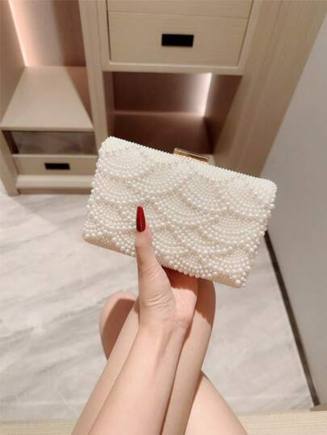 Faux Pearl Decor Box Shaped Chain Crossbody Bag Party Bags Perfect For Party Wedding Prom Dinner Banquet Perfectly Matching With Prom Dresses For Women Prom Accessories Sequin Dress Women Sparkly Dres