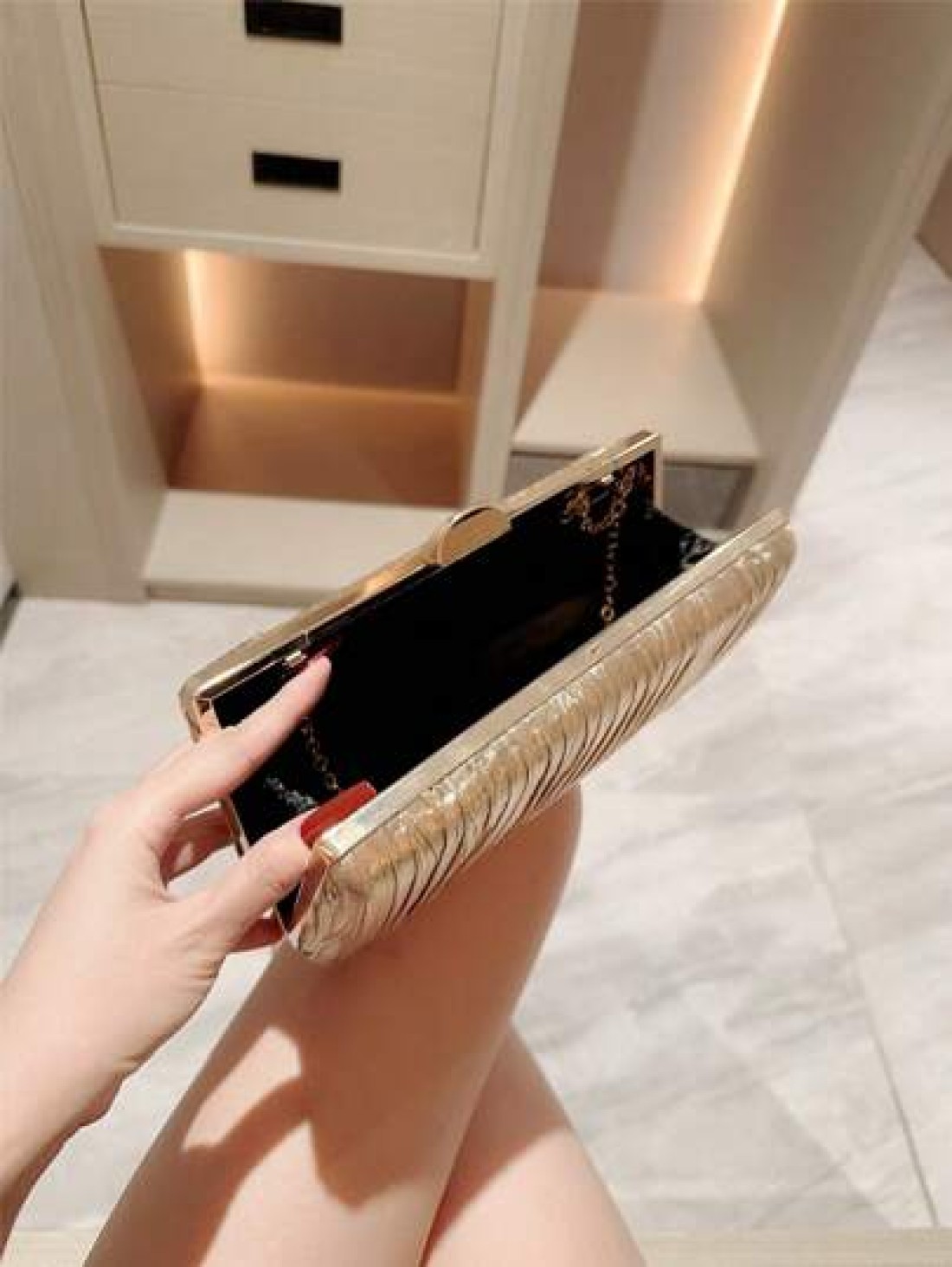 حقيبة كلاتش جلدية مزركشة بالبريق الذهبي ، حقيبة يد فخمة عصرية للسهرات الرسمية والحفلات والأمسيات والملابس ال