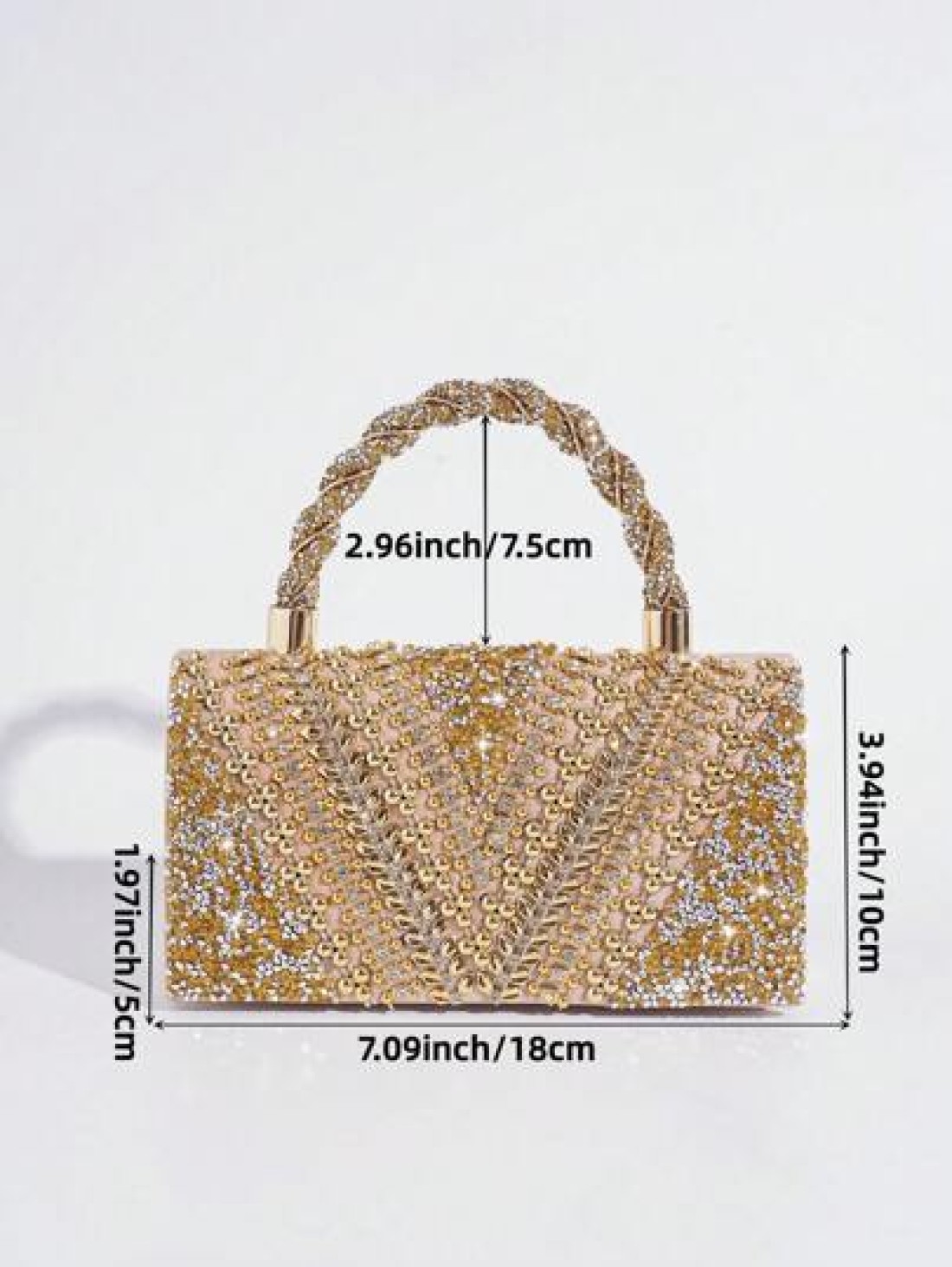 Evening Rhinestone Embellished Decorative Clutch Handbag European And American Style Women s Party Bag Fashionable Evening Bag Glamorous Rhinestone Bag
