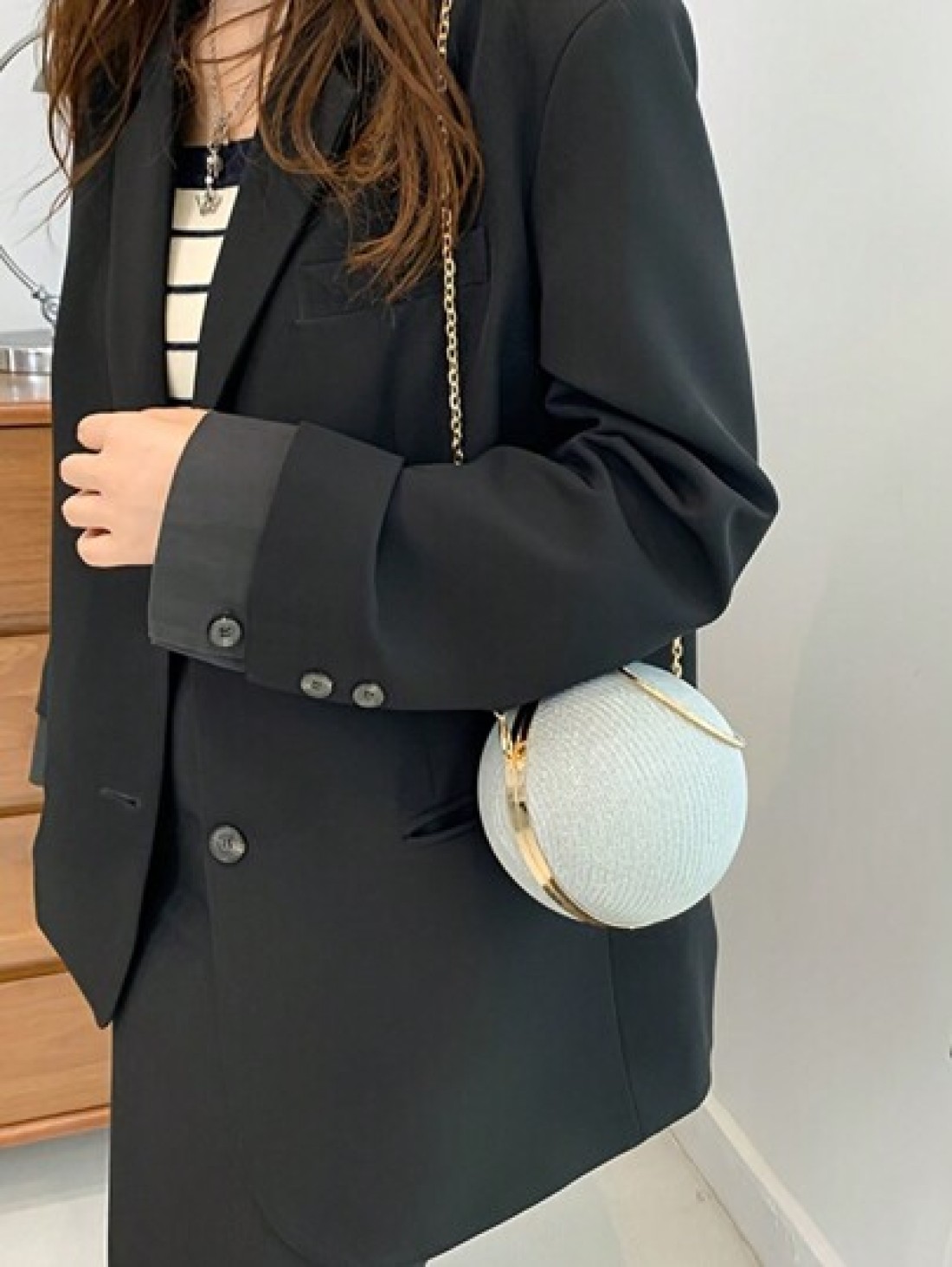Fashion Shiny Ball Party Clutch Bag Chain Shoulder Crossbody Bag For Women Party Bag Perfect For Party Wedding Prom Dinner Banquet Matching With Holiday Party Dress Evening Dress Sequin Dress