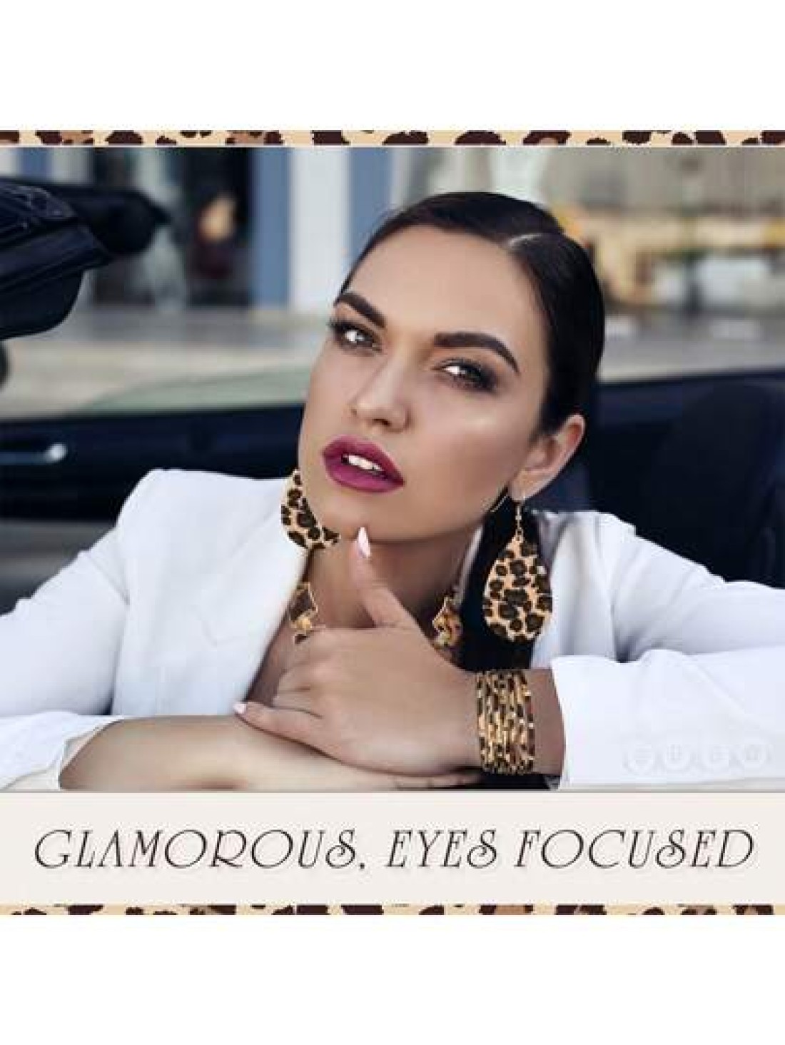 4pcs Leopard Print Jewelry Set For Women Alloy Earrings Bracelet Necklace With Tassel Pendant And Clutch Purse Sexy Street Style Accessories For Daily Wear Vacation And All Seasons