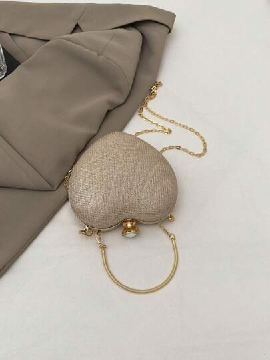 Luxury Handbags Clutch Purses Heart Shape Chain Women Ladies Evening Bags