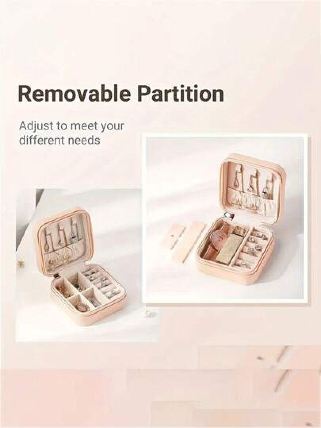 1pc Portable Minimalist Jewelry Box Multi Function Jewelry Storage Case Suitable For Storing Earrings Rings Necklaces Bracelets Gift For Valentine s Day Mother s Day Holiday Easter Wedding Travel Home