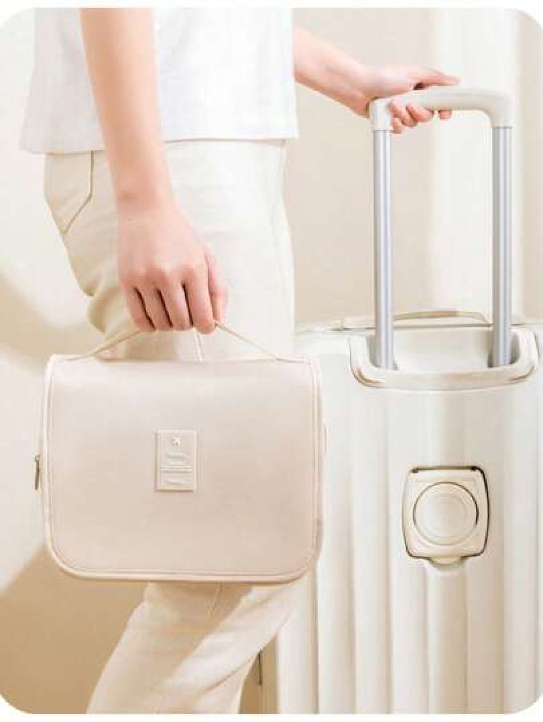 1pc Travel Make Up Bag Waterproof Toiletry Bag Beauty Storage Bag Portable Cosmetics Bag Multi Functional Makeup Hanging Bag Travel Storage Bag Travel Makeup Bag Hand Held Zipper Bag Mesh Bag Travel B