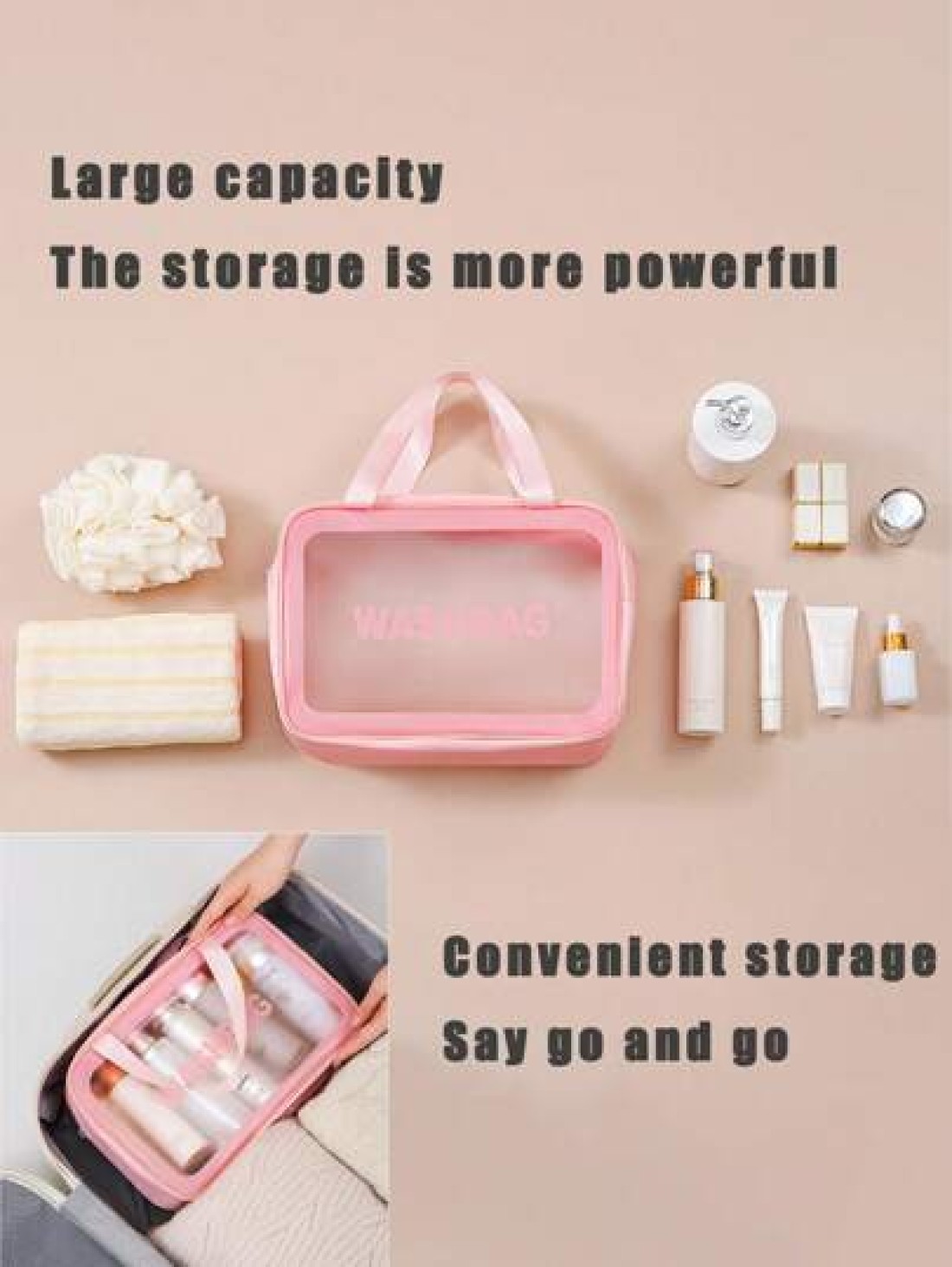 4pcs 1pc PVC Portable Cosmetic Bag Travel Makeup Organizer Pouch Waterproof Toiletry Bag Multi Functional Storage Bag For Lipstick Lip Liner Comb Makeup Brushes Eyeshadow Palette Toothpaste Skincare N