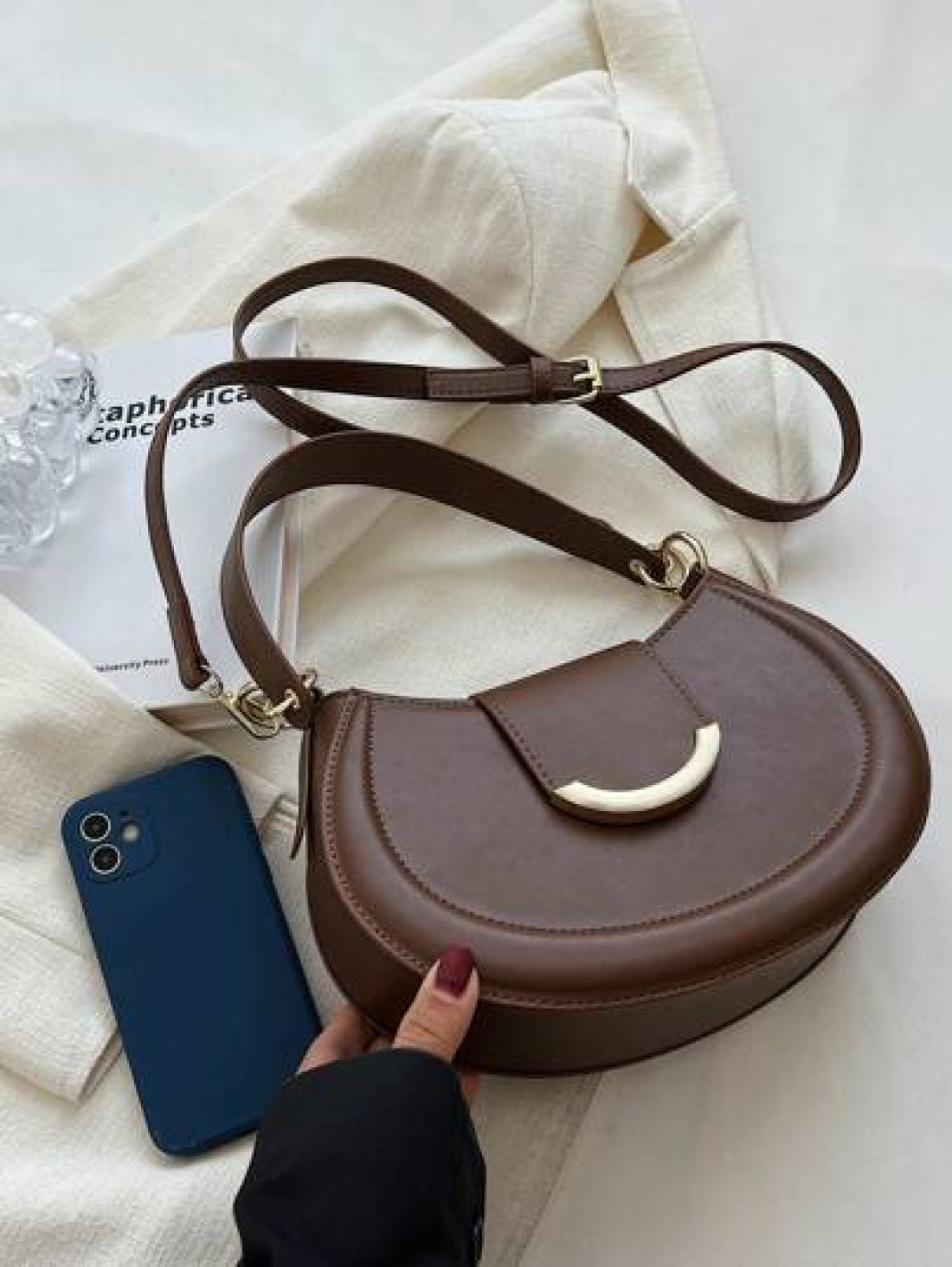 Women s Simple PU Handbag Shoulder Bag Crossbody Bag Clutch Bag Multifunctional Bag