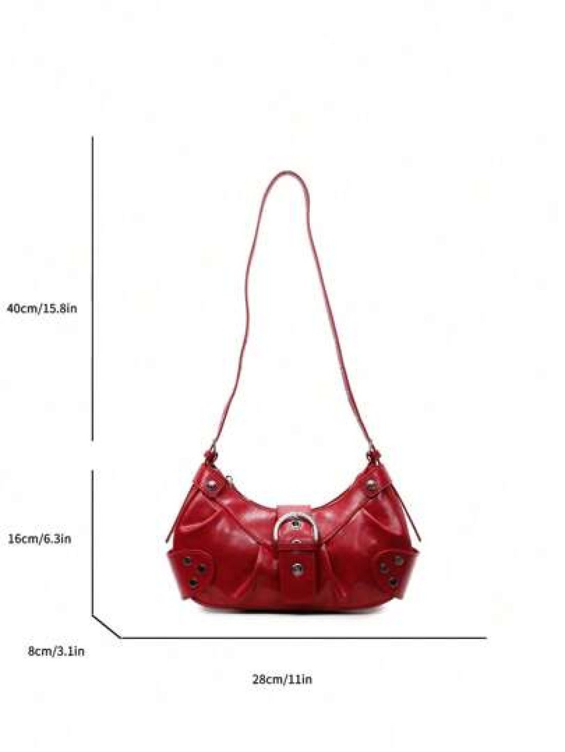 Niche Design Casual Versatile Minimalist Fashion PU Texture Shoulder Crossbody Handheld Crescent Bag