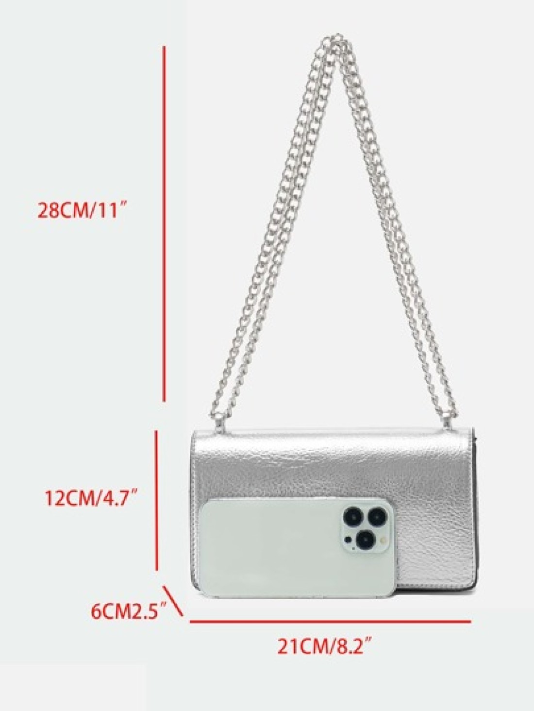 Lightweight Business Casual Metallic Minimalist Chain Flap Square Bag For Teen Girls Women College Students Rookies White Collar Workers Perfect For Office College Work Business Commute Outdoors Trave