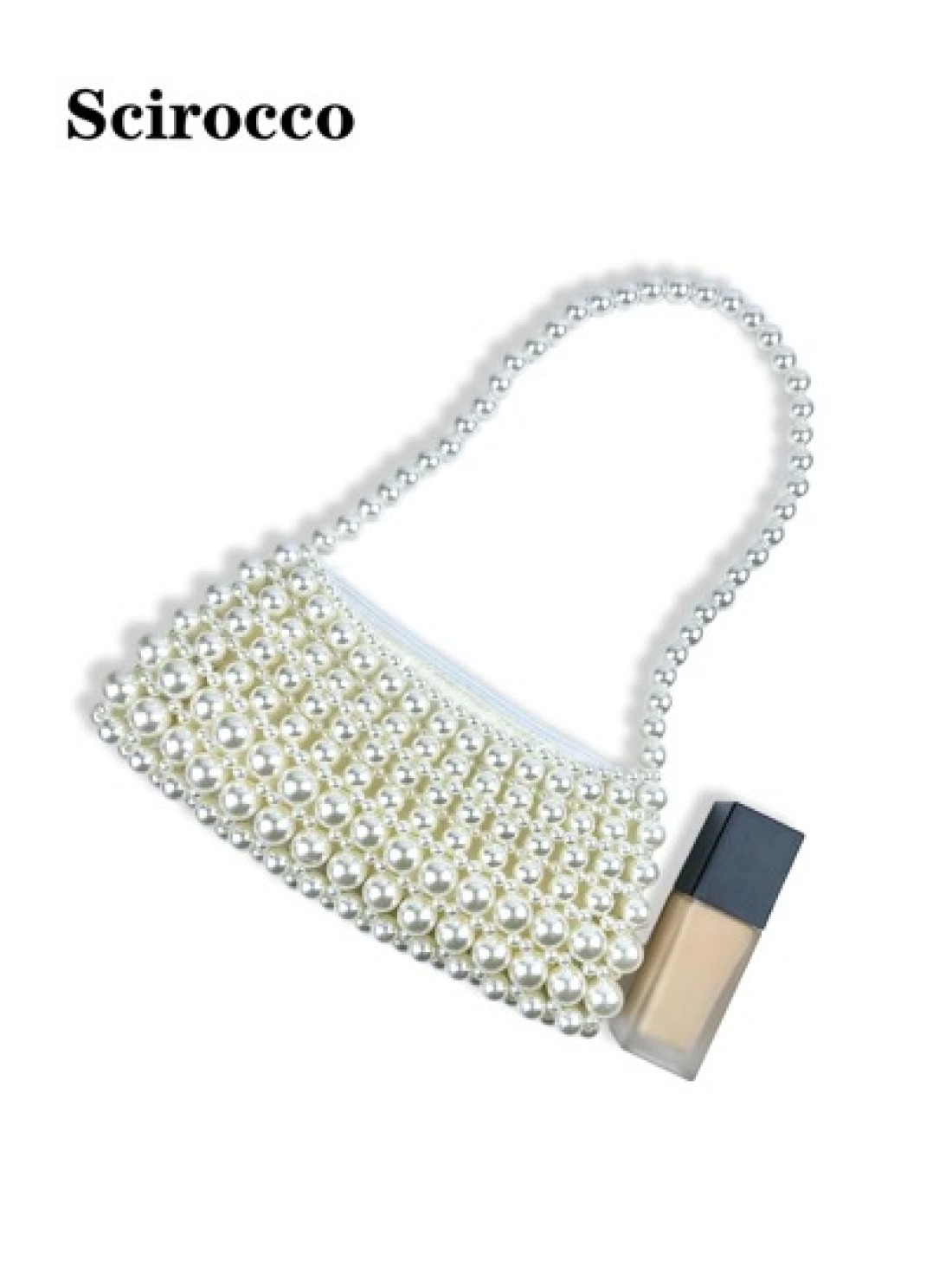 Pearl Handled Large Tote Bag With Bead Detail Shoulder Bag Or Underarm Bag