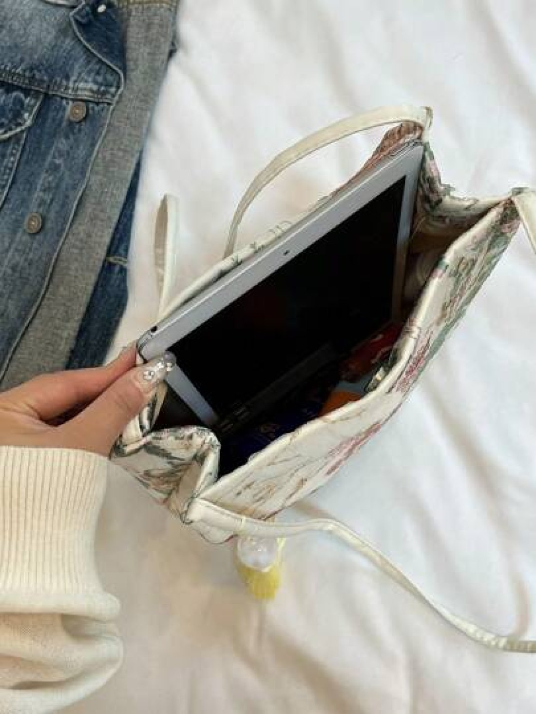 Bohemian Embroidered Women s Handbag Large Capacity Shoulder Bag Chinese Style Large Capacity Canvas Storage With Landscape Retro Pattern Multi Functional Commuter Bag Essential For Daily Work Travel