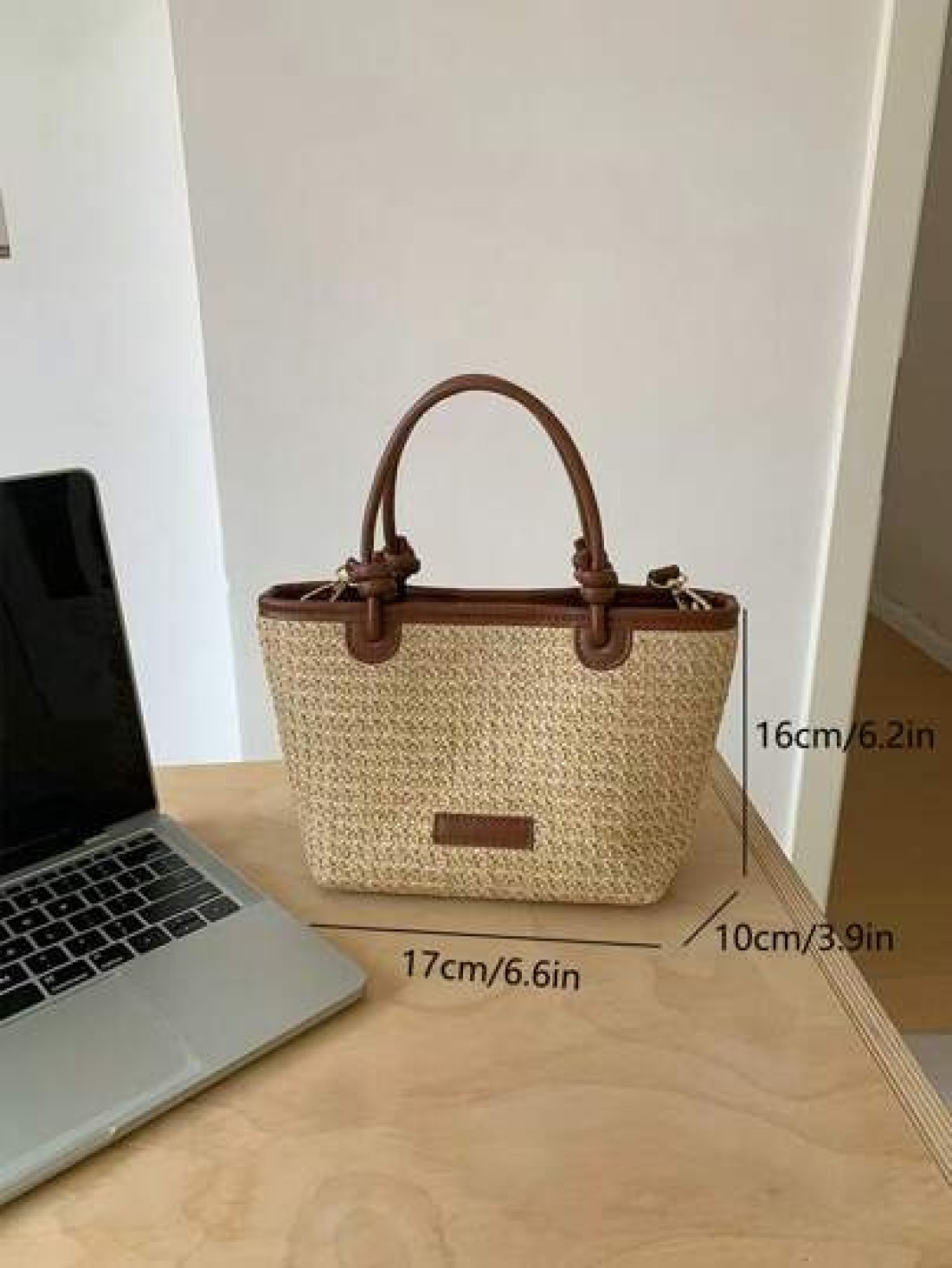 Summer Beach Vacation Straw Woven Handbag Tote Shoulder Bag Rope Knot Picnic Basket Bag Fashion For Women Girls Going Out Shopping Gift