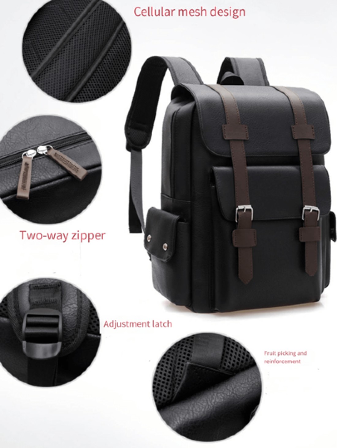 New Spring Summer Solid Color PU Material Fashion Stylish Men Backpack Business Casual Backpack Student Schoolbag Flap Style Large Capacity Multi Pocket Organizer Fits Books Documents Clothes Laptop U