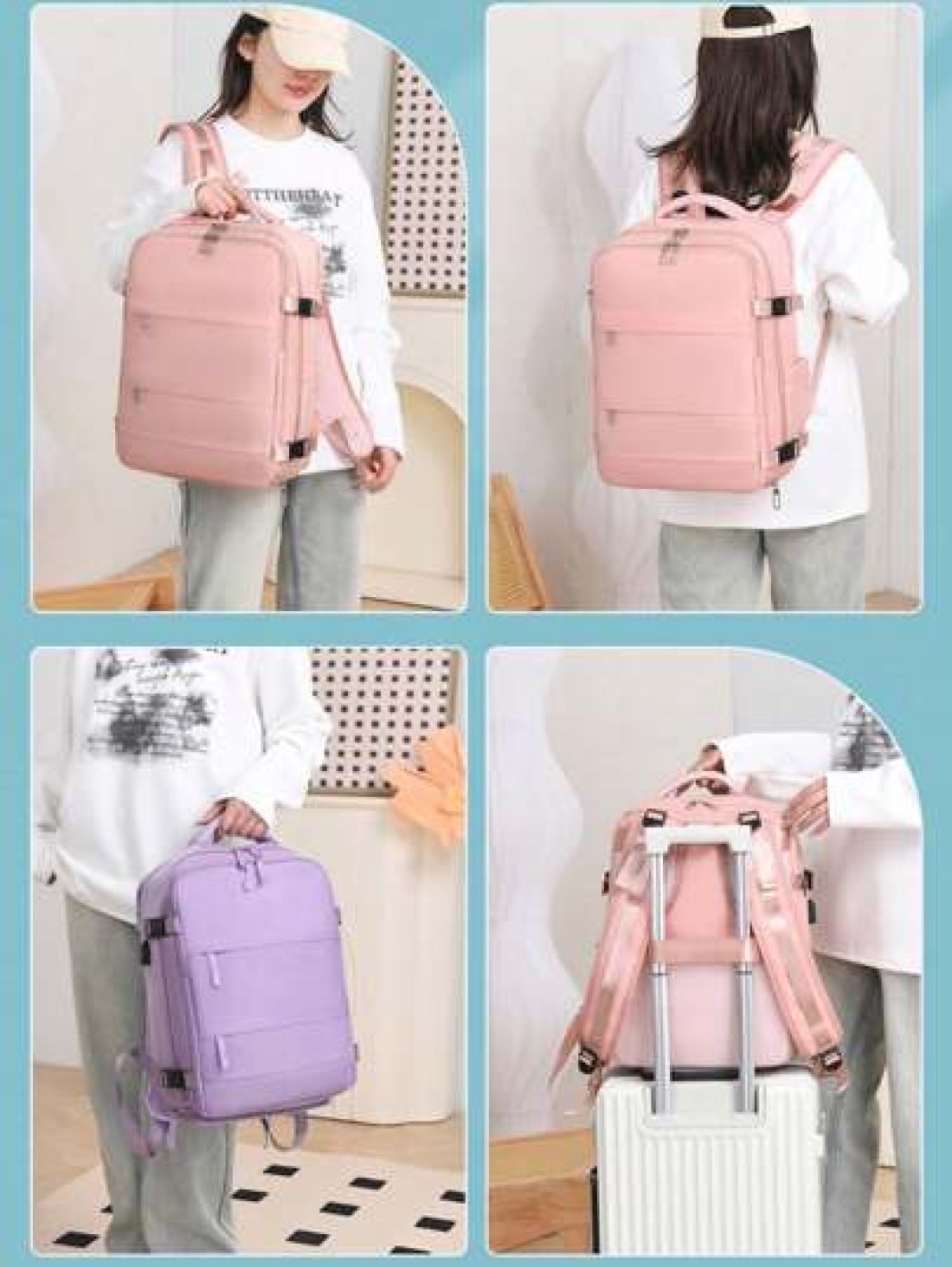 1 Pc Large Capacity Travel Backpack For Women Work Bag Carry On Hand Luggage Water Resistant Business Large Day Pack Weekender Bag Slim Laptop Backpack College Bag Computer Bag Gifts For Men Women For