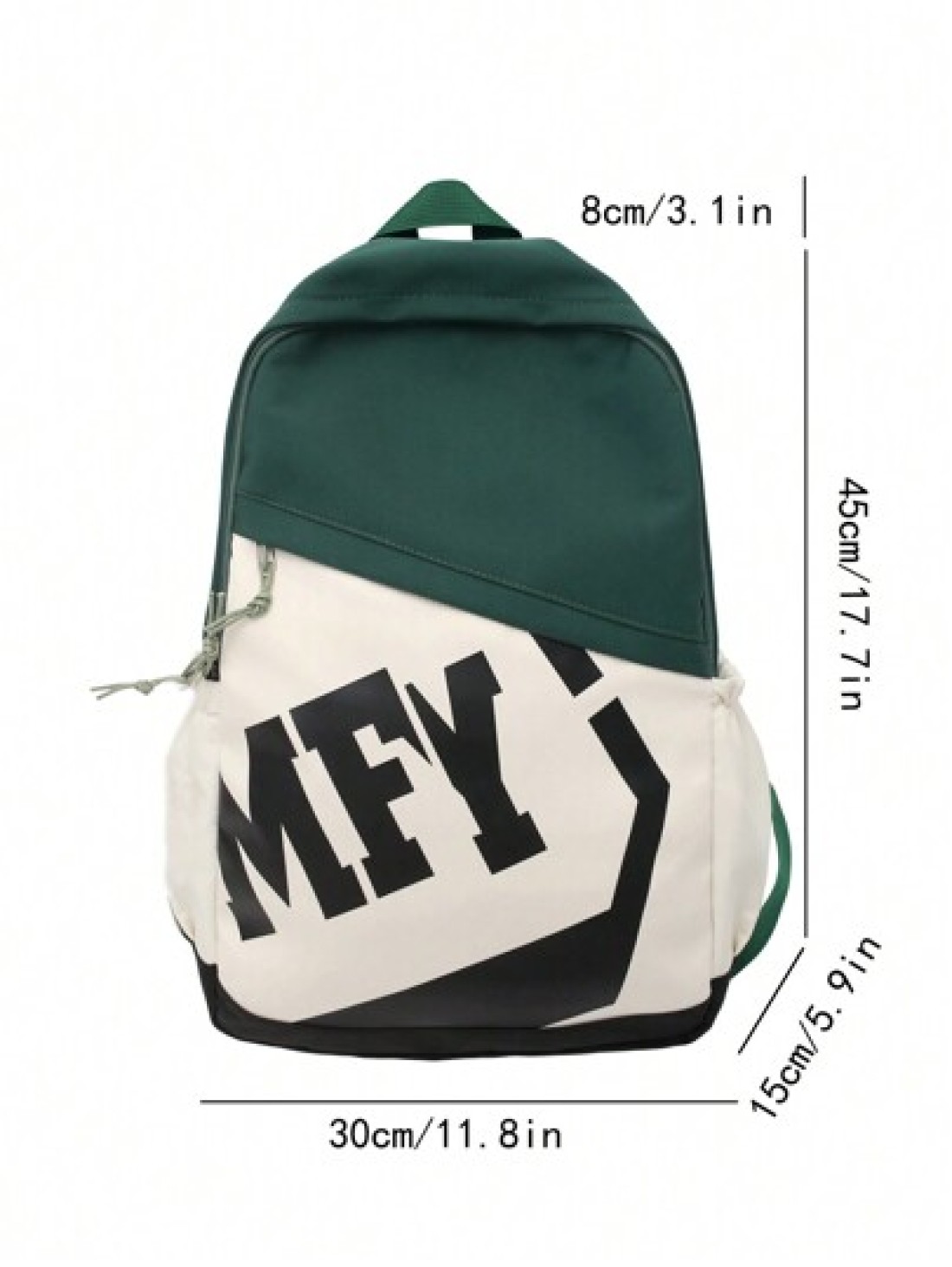 New Color Blocking Backpack For Men 15 Inch Laptop Bag 20l Capacity With Letter Print Suitable For Students Vacation School Carry On Polyester Green Personalized Gifts Practical Extra Large School Bac