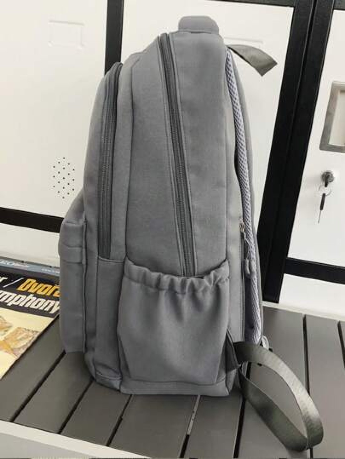 High Capacity Backpack For Teens Casual Nylon School Bag With Adjustable Strap Zipper Closure Polyester Lining Sewing Thread Detail Wet Wipe Clean 33 46inch Shoulder Strap Ideal For Outings