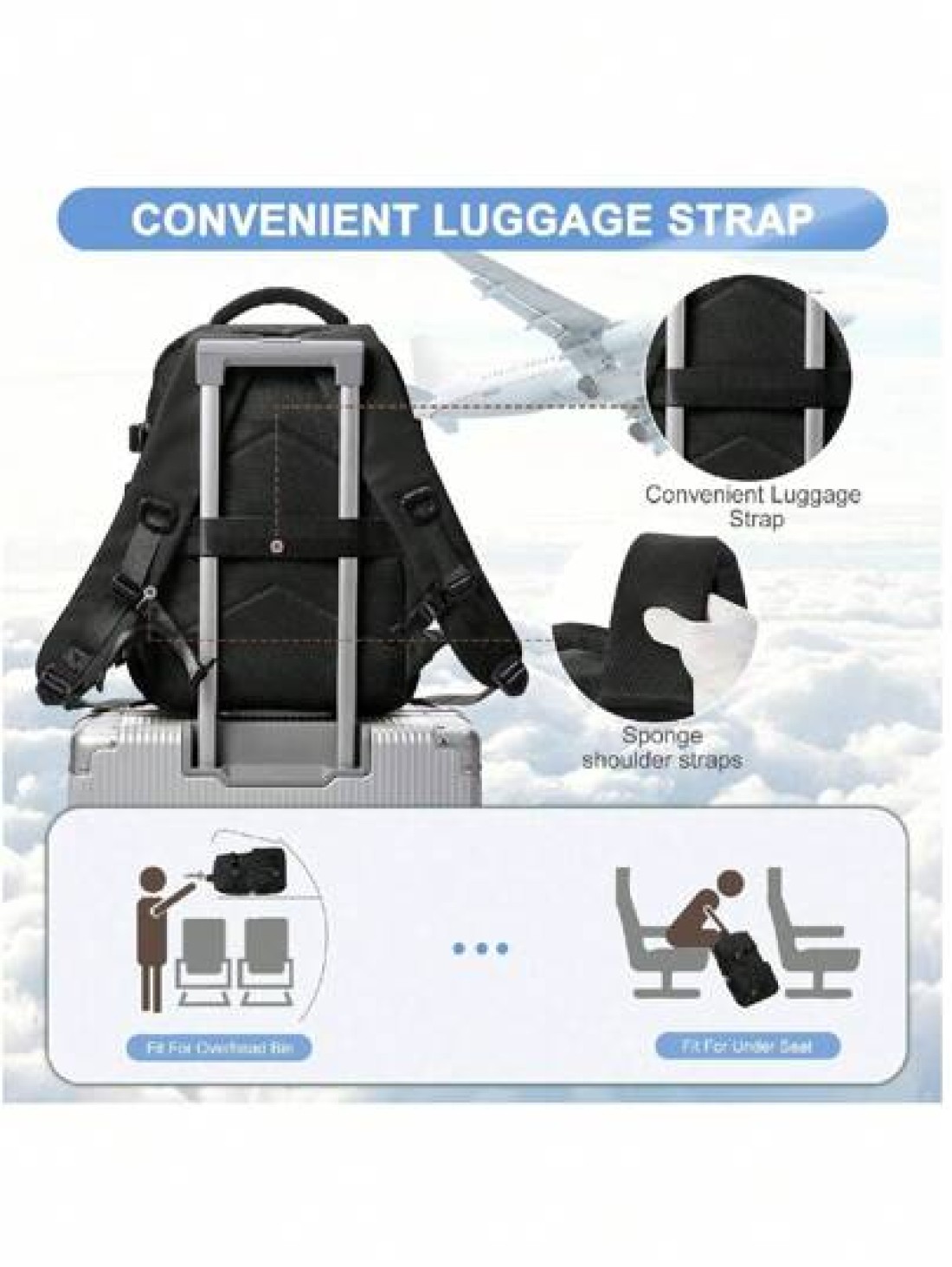 Travel Backpack Carry On Backpack Airline Approved Hiking Sport Casual Daypack Waterproof Personal Item Backpack Large Capacity Oversized For Work Vacation Outdoor Student New Year s Day Gift Valentin