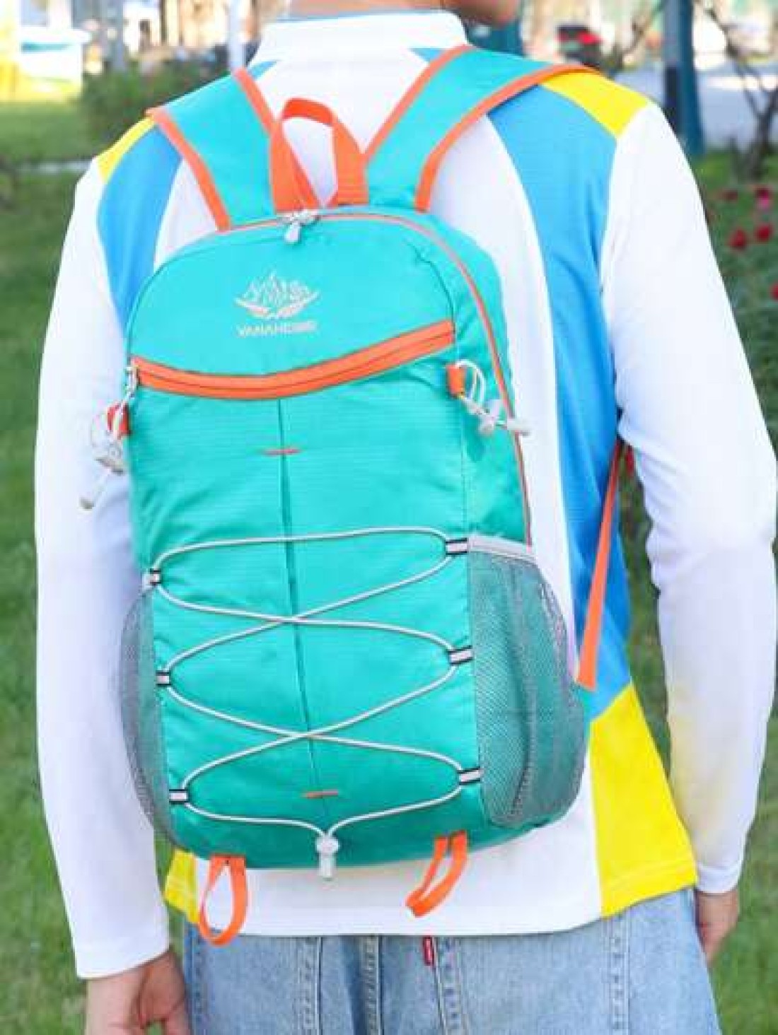 1 Pc Foldable Outdoor Adventure Backpack Minimalist Hiking Pack Large Capacity Gym Bag Multifunction Personality Casual Laptop Backpack Portable Fitness Training Bag With Multi Pockets Large Capacity
